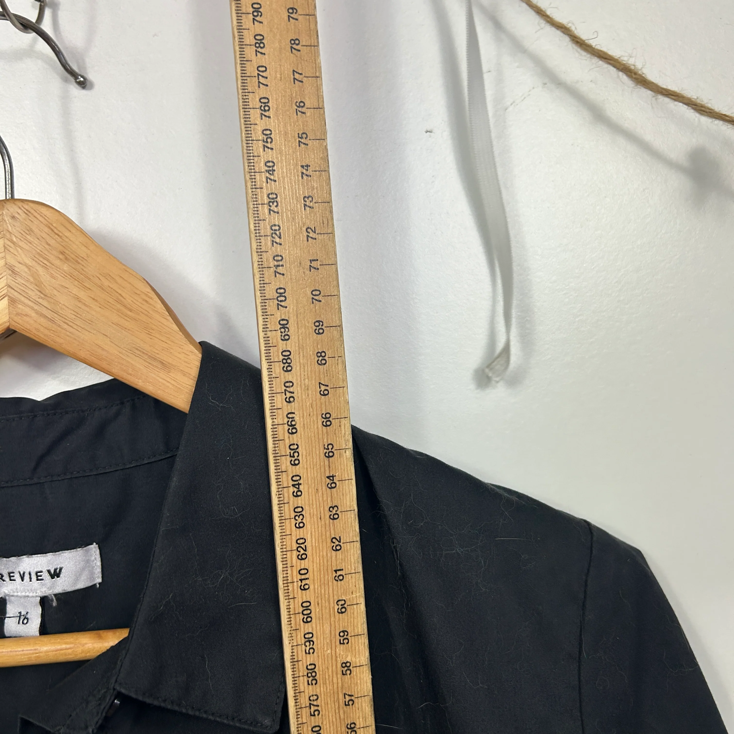 Preview Black Button Up Long Sleeve Shirt - Size 18 - Image 6