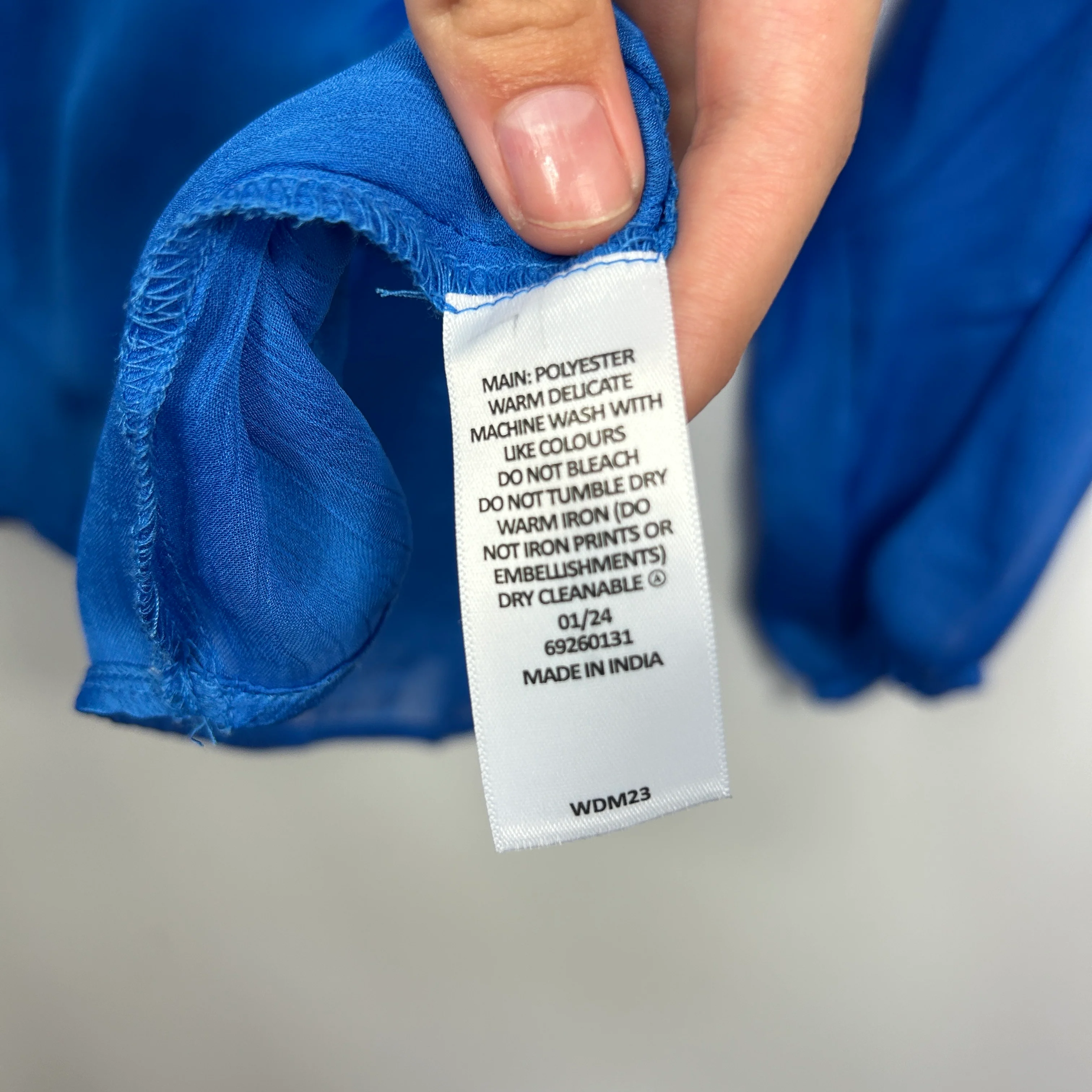 Preview Blue Balloon Sleeve Blouse - Size 18 - Image 3