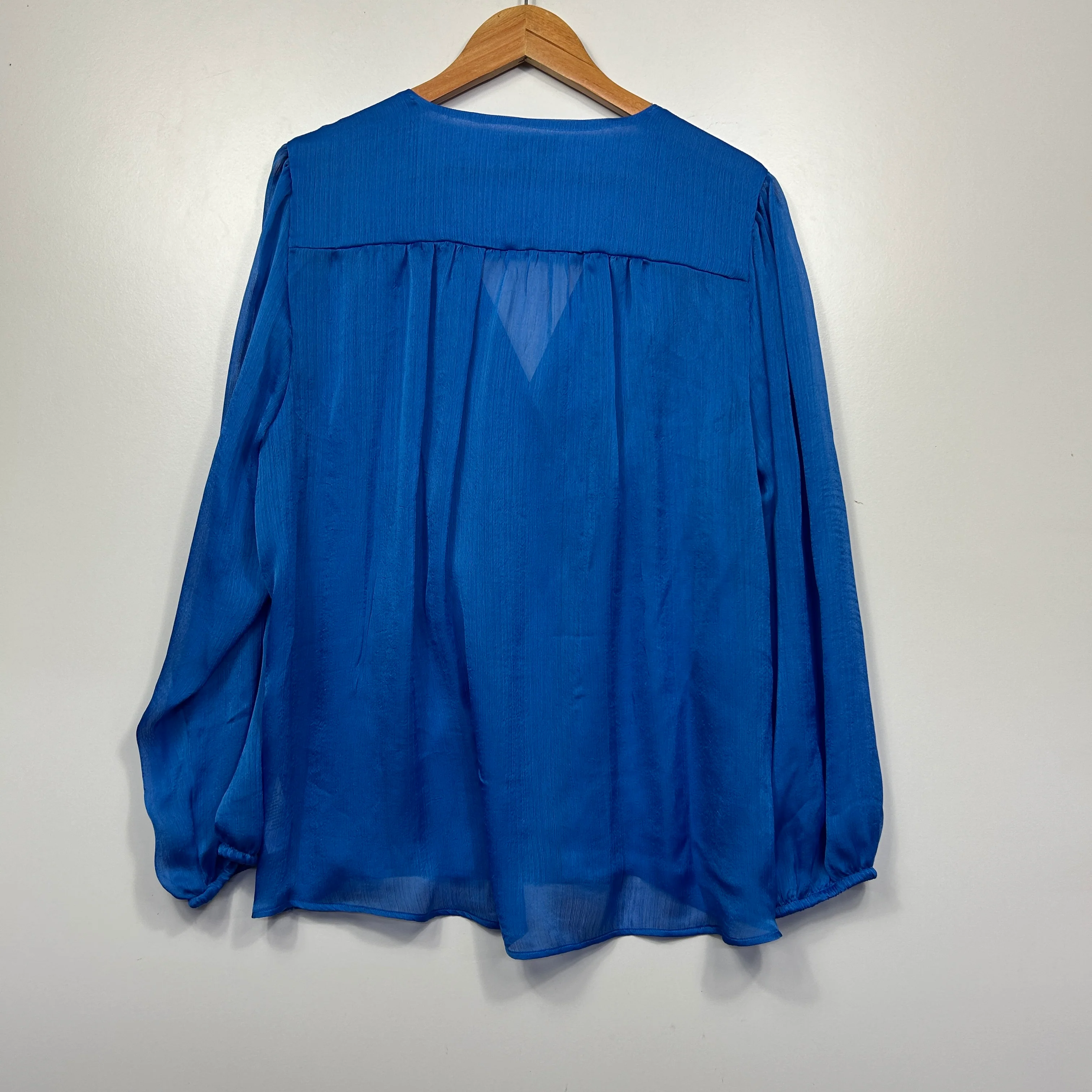 Preview Blue Balloon Sleeve Blouse - Size 18 - Image 5