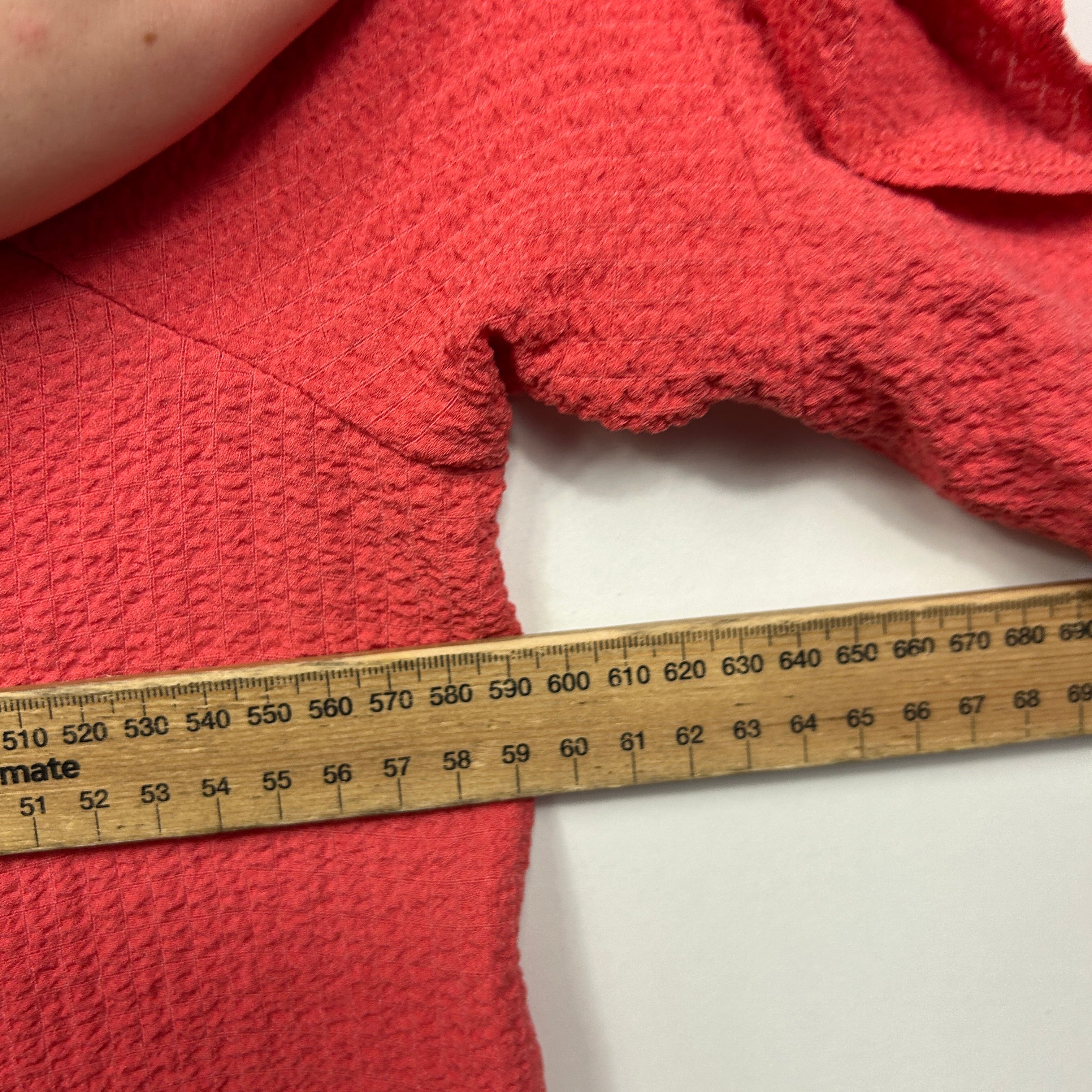 Preview Coral Textured Top with Ruffle Sleeves - Size 16 - Image 6