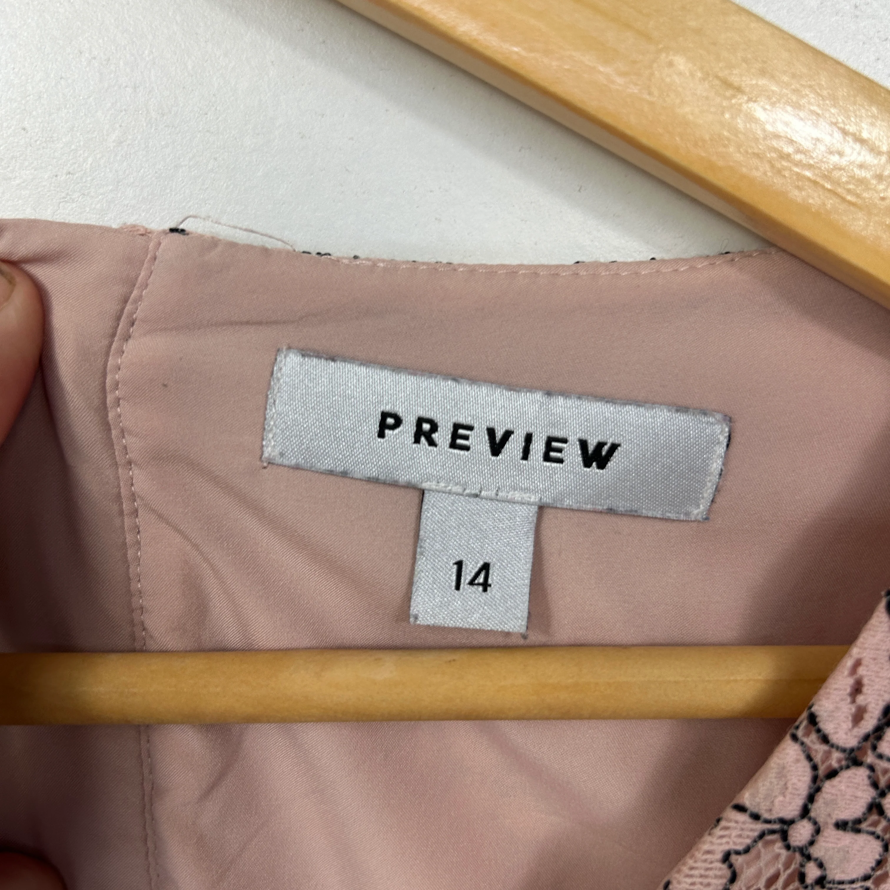 Preview Dusty Pink Floral Lace Overlay Cocktail Dress - Size 14 - Image 2