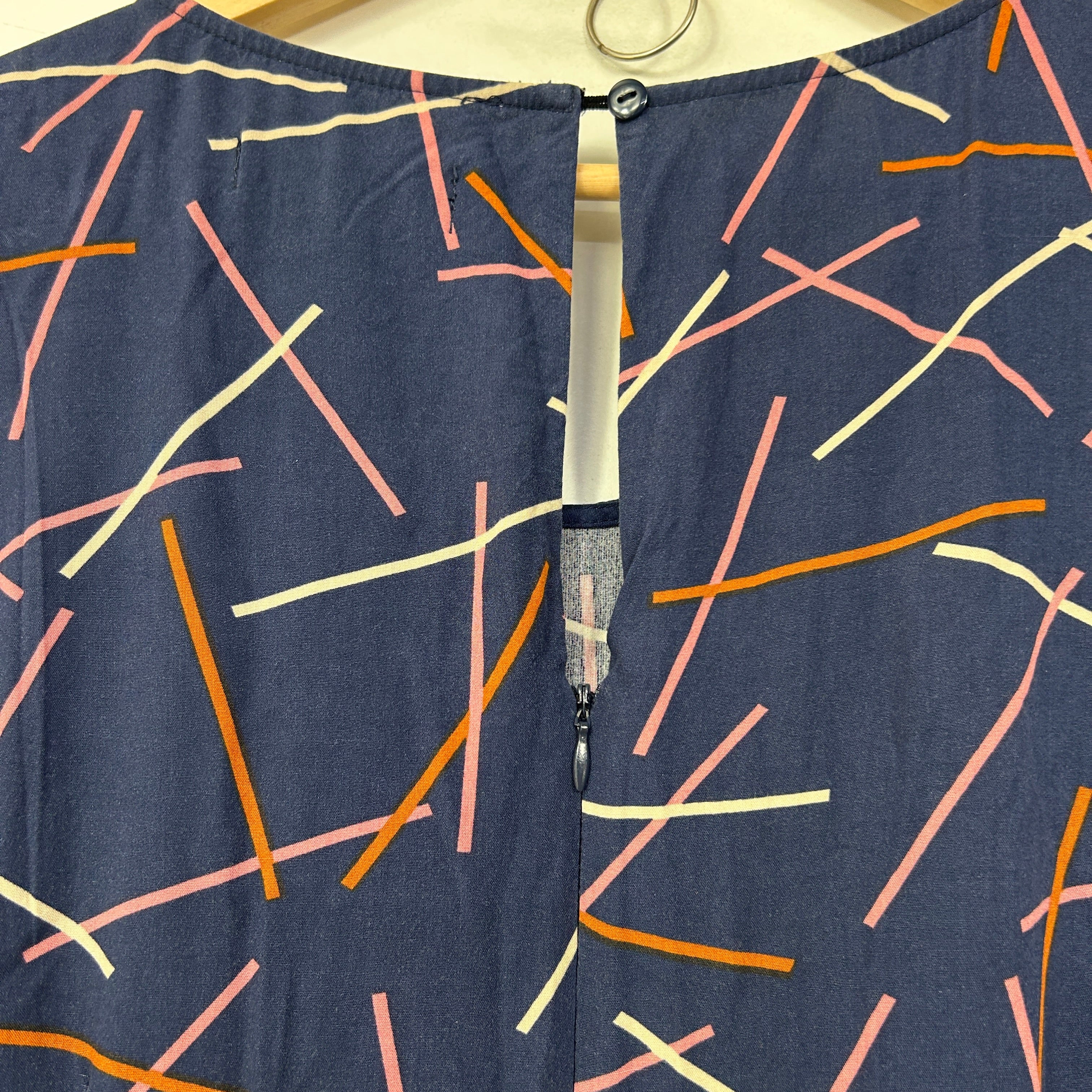 Princess Highway Navy Geometric Print Jumpsuit - Size 16 - Image 8