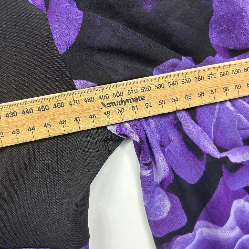Purple Rose Print Top - Size 1XL - Image 5