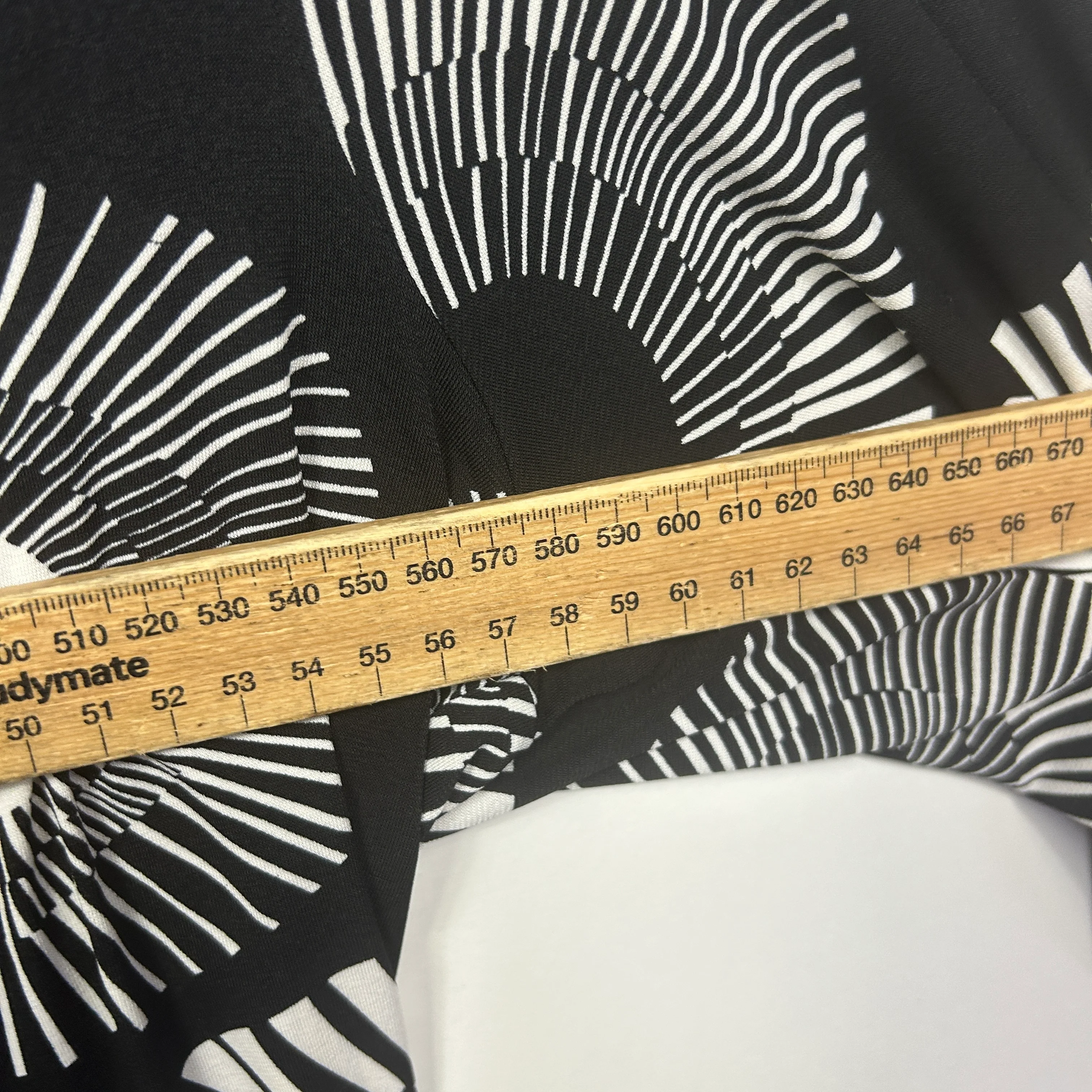 RTM Black White Print Tunic Top - Size L - Image 5