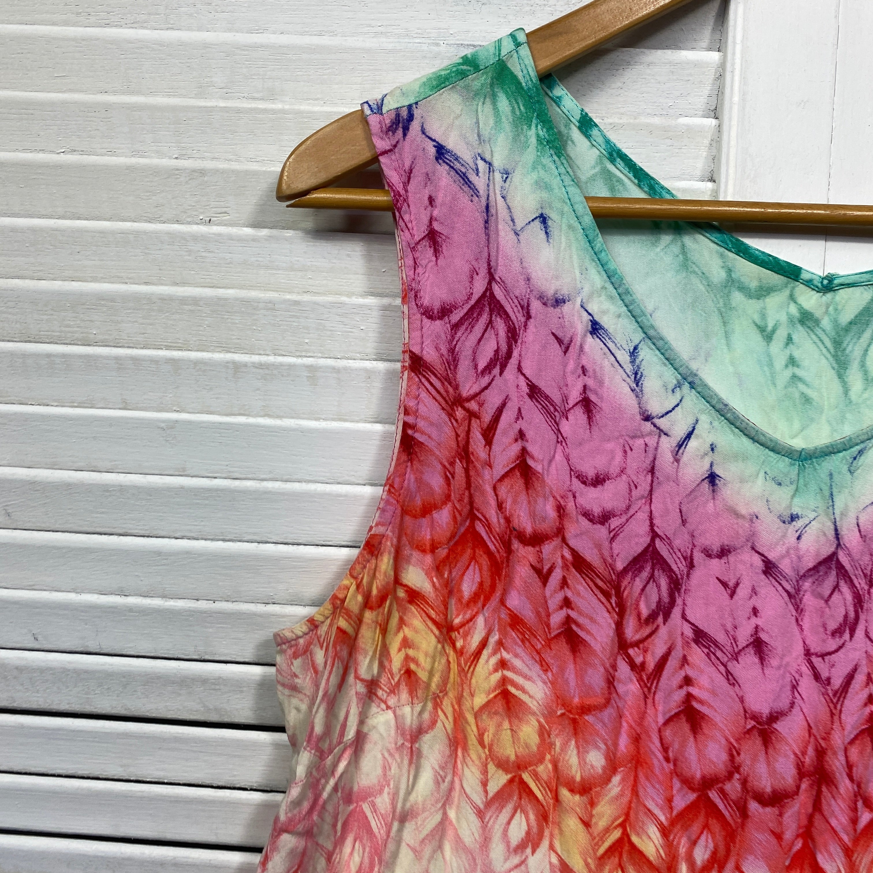 Rockmans Top Size 14 Tank Sleeveless Multicoloured Viscose - Image 3