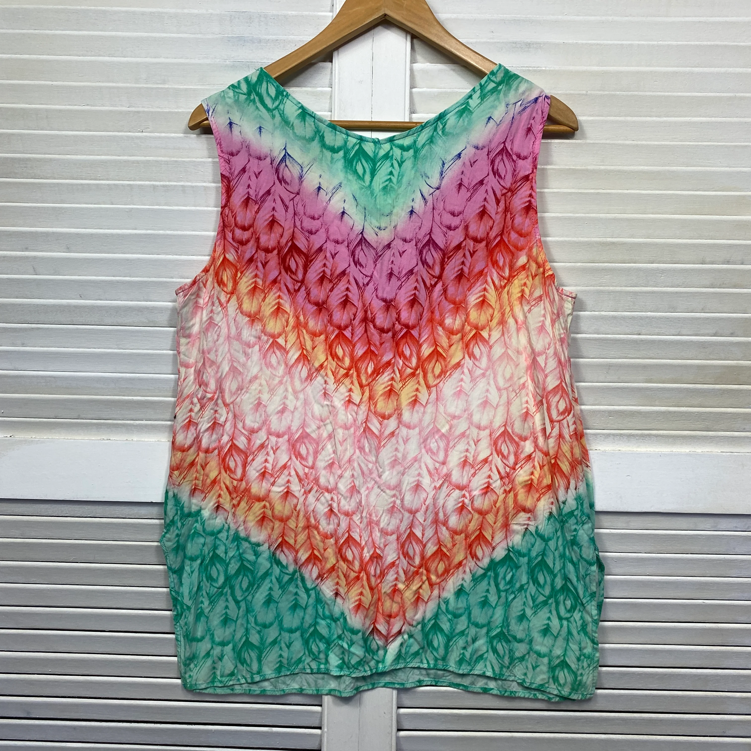 Rockmans Top Size 14 Tank Sleeveless Multicoloured Viscose - Image 8