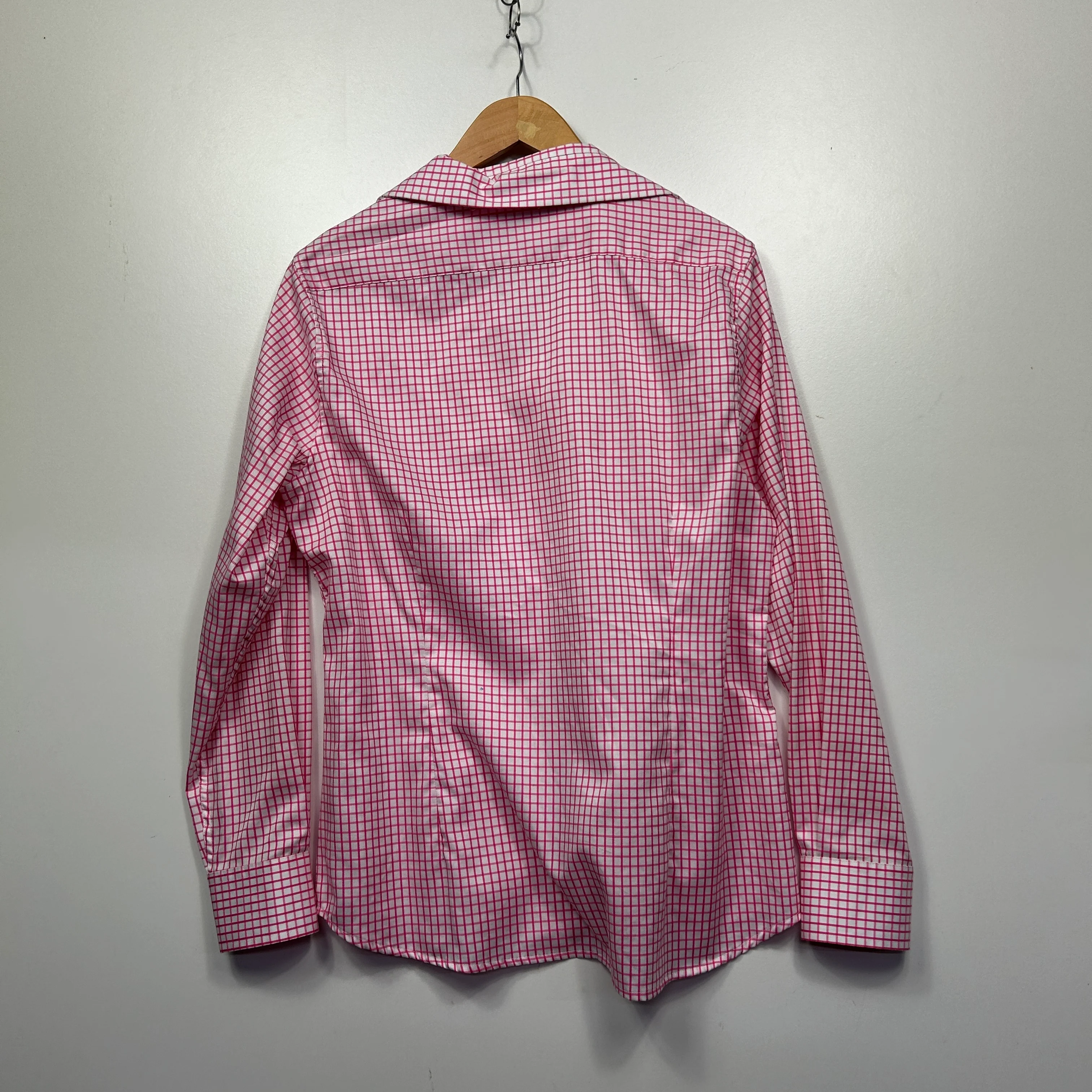 RB Sellars Pink White Gingham Check Long Sleeve Button Up Shirt - Size 16 - Image 2