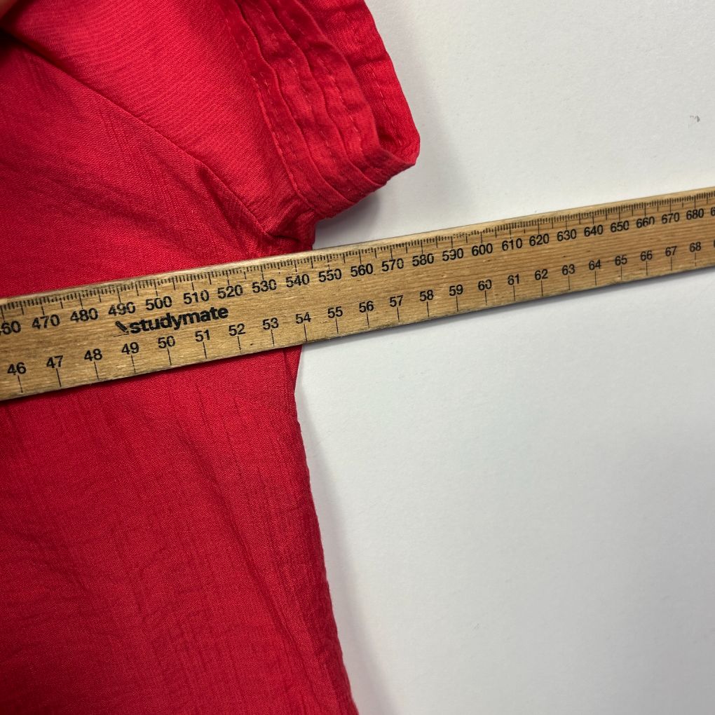 Red Pintuck V-Neck Blouse - Size 14/16 - Image 3