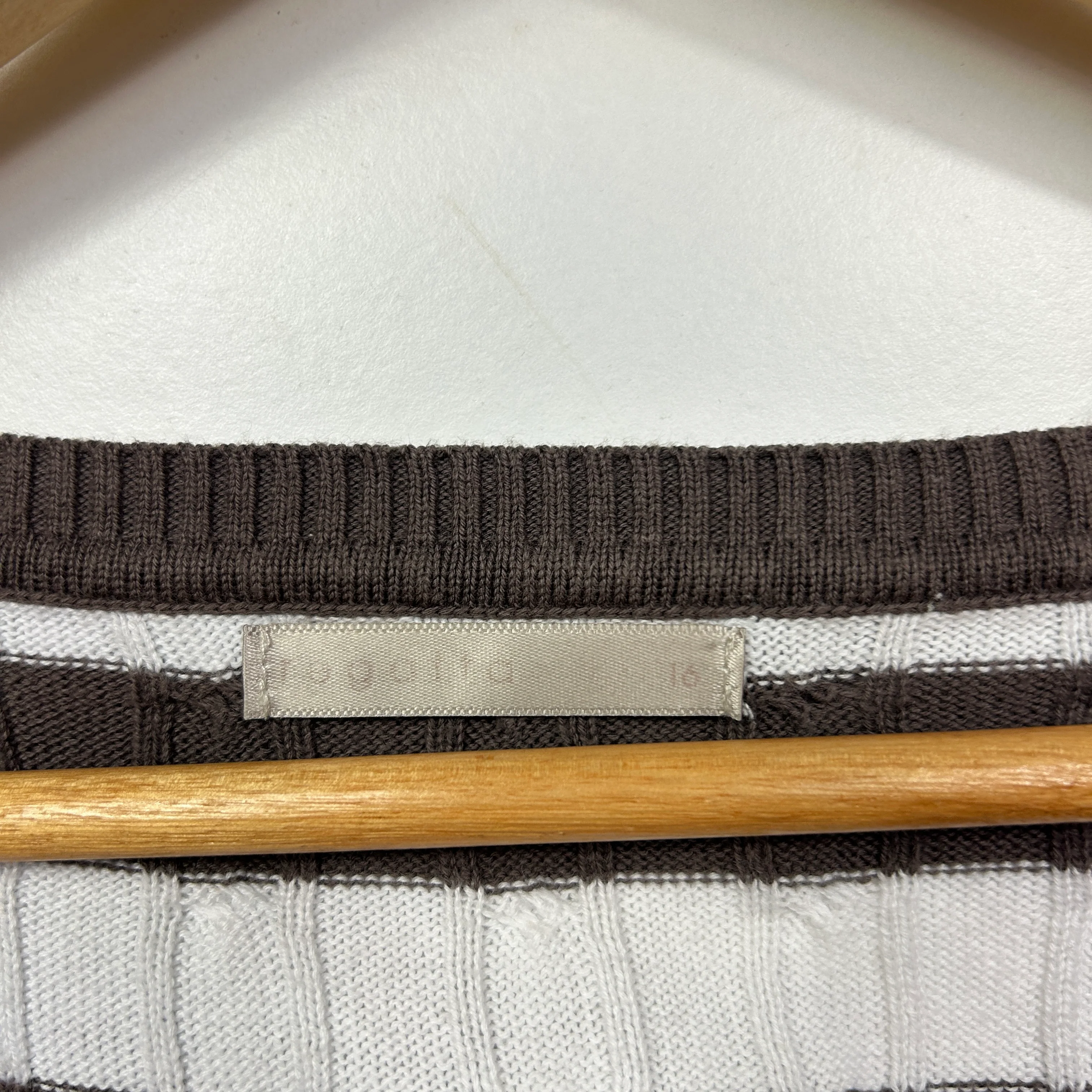 Regatta Brown and White Striped Knit Top Cardigan - Size 16 - Image 2