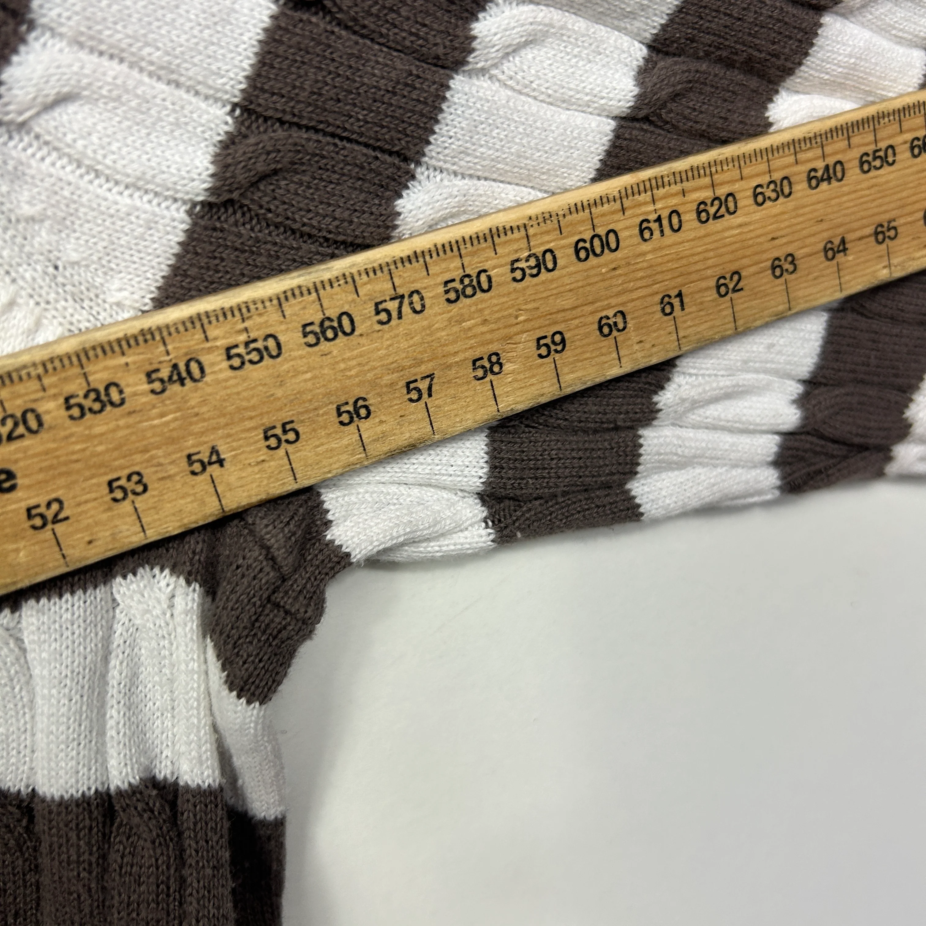 Regatta Brown and White Striped Knit Top Cardigan - Size 16 - Image 5