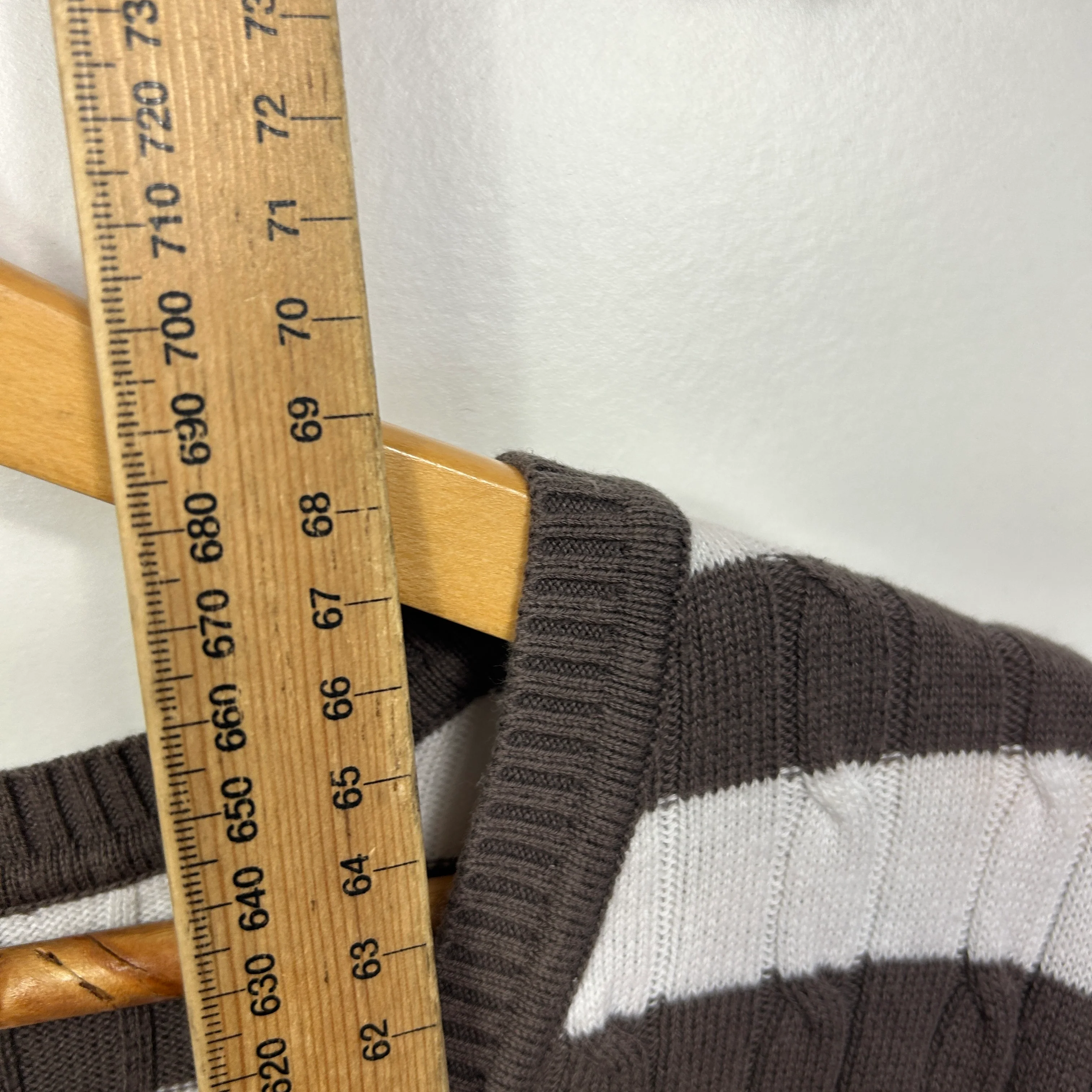 Regatta Brown and White Striped Knit Top Cardigan - Size 16 - Image 6