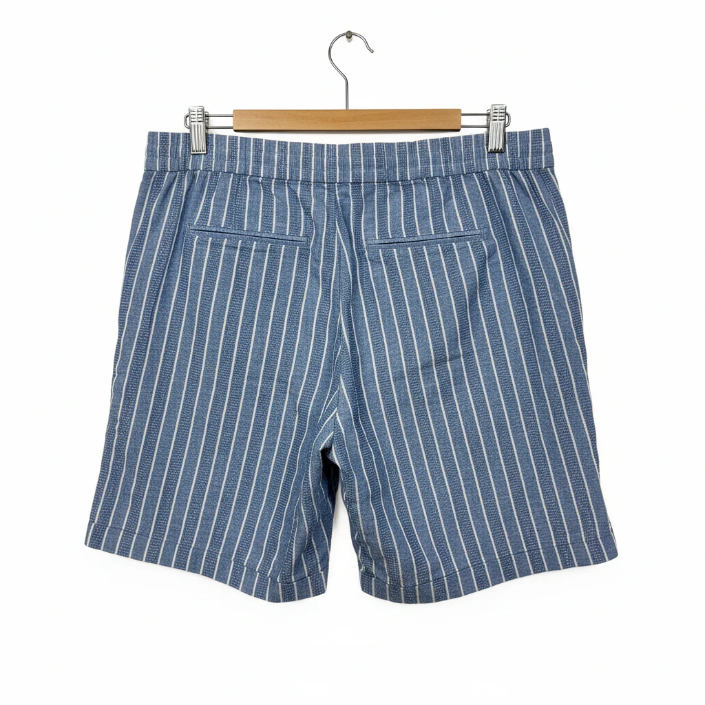 Regatta Striped Blue Linen Shorts - Size 14 - Image 2