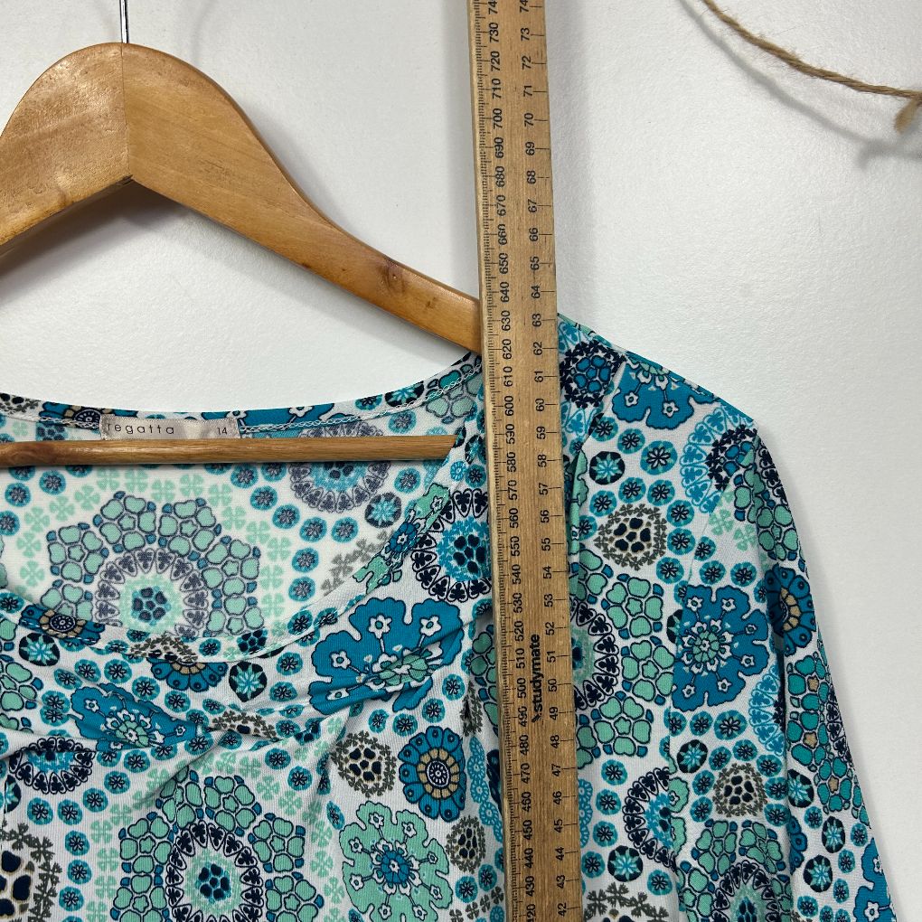 Regatta Teal Geometric Print Top - Size L - Image 6