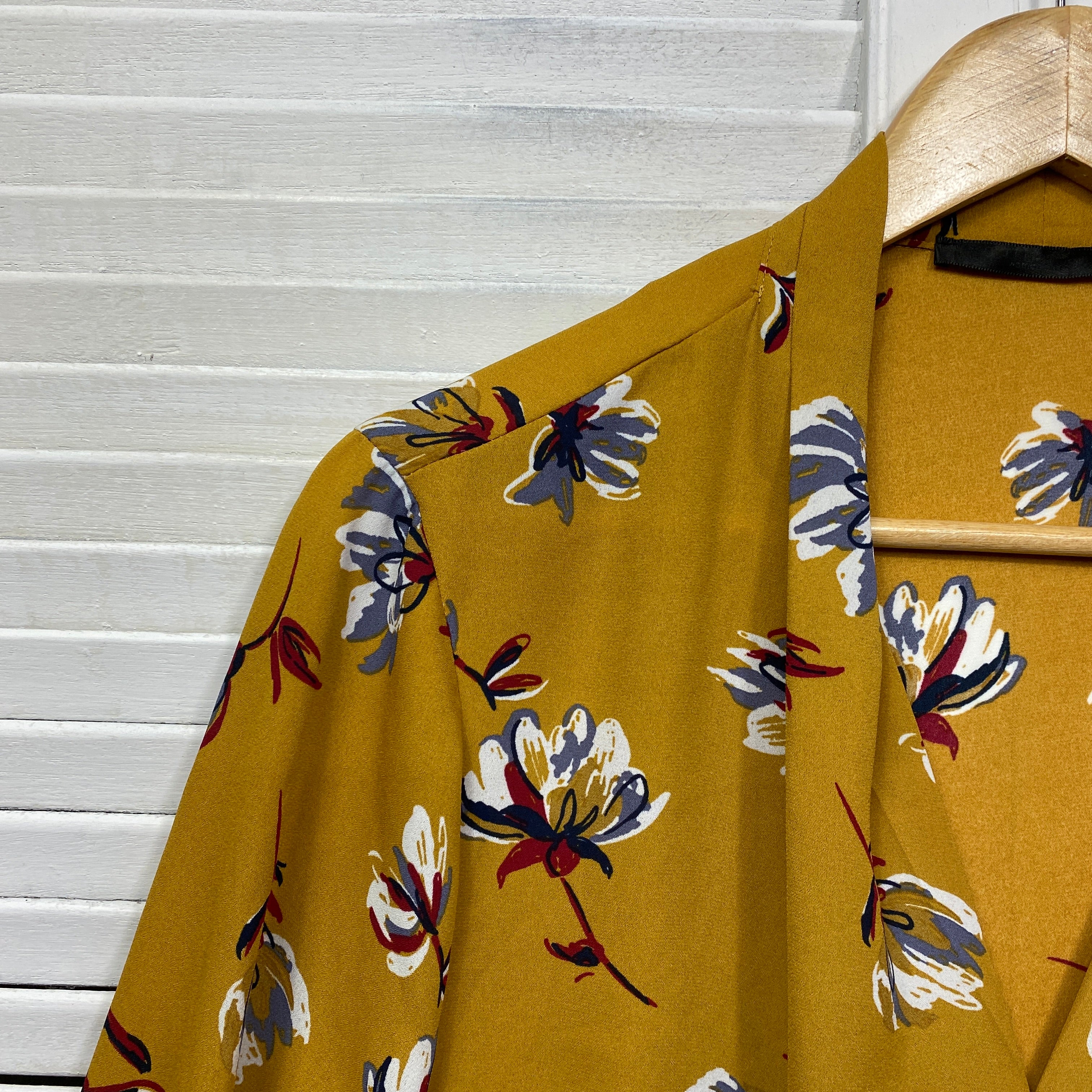 Regatta Top Size 18 Plus Mustard Floral Long Sleeve - Image 3