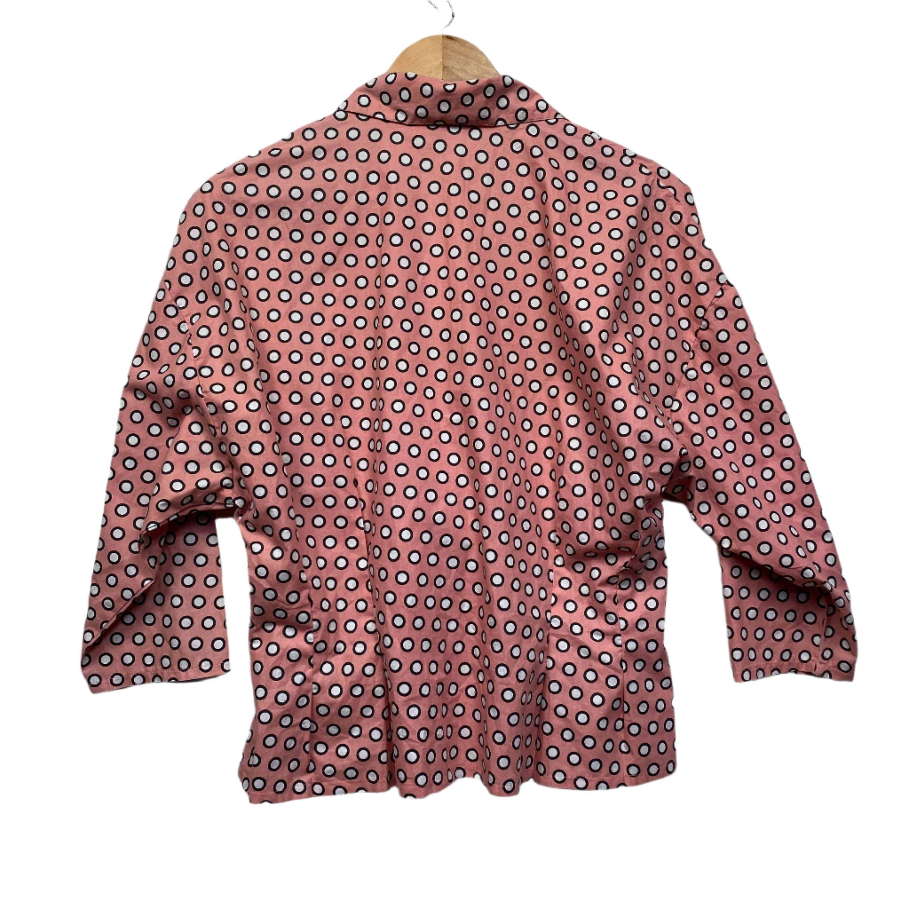 Vintage Regency Top Size 16 Pink Polka Dots Fitted - Image 2
