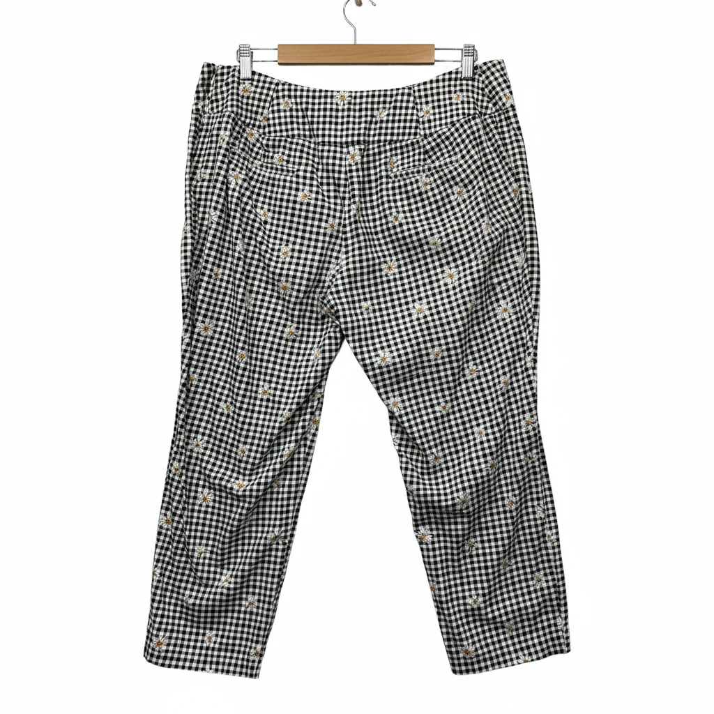 Review Gingham Check Daisy Cropped Pants - Size 16 - Image 2