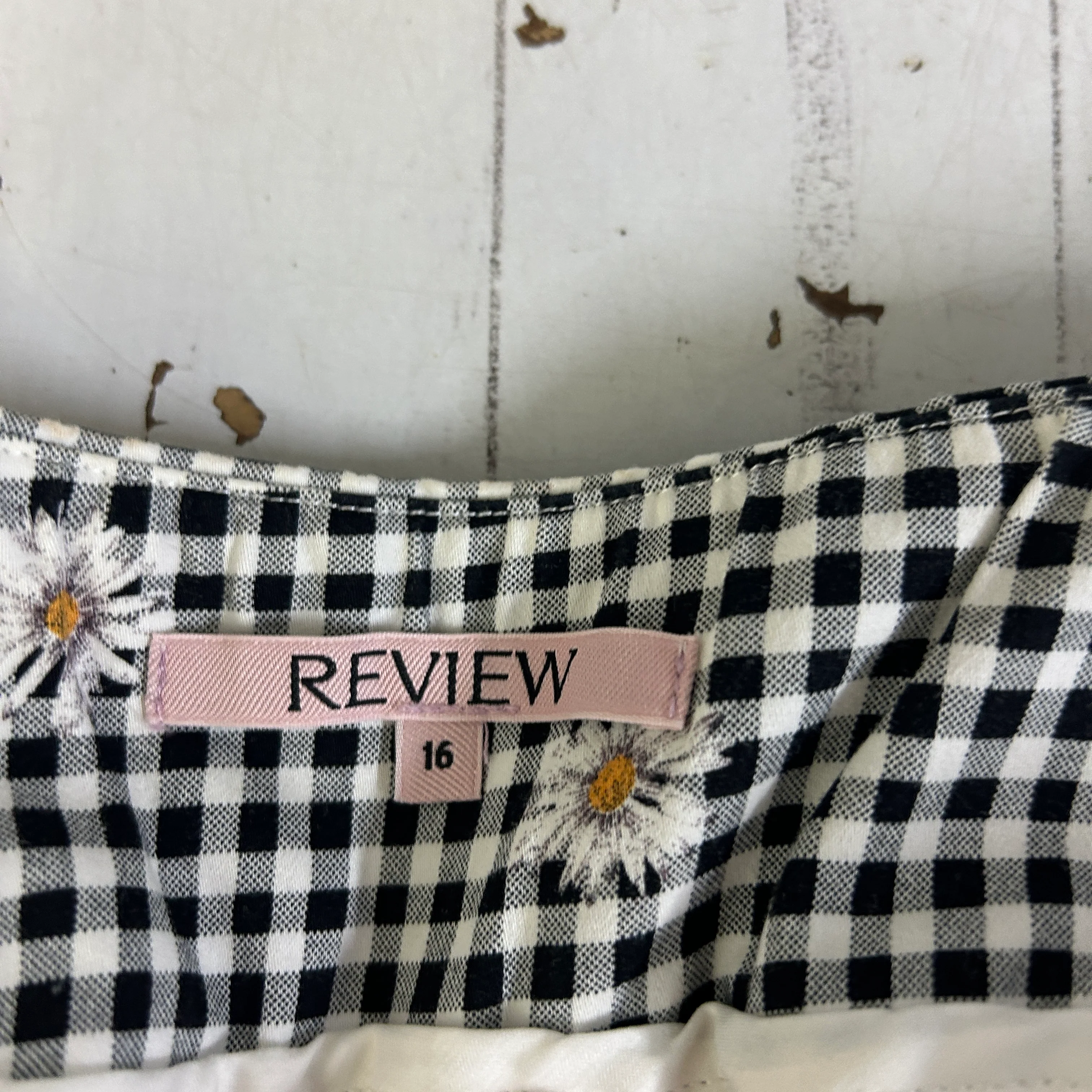 Review Gingham Check Daisy Cropped Pants - Size 16 - Image 3