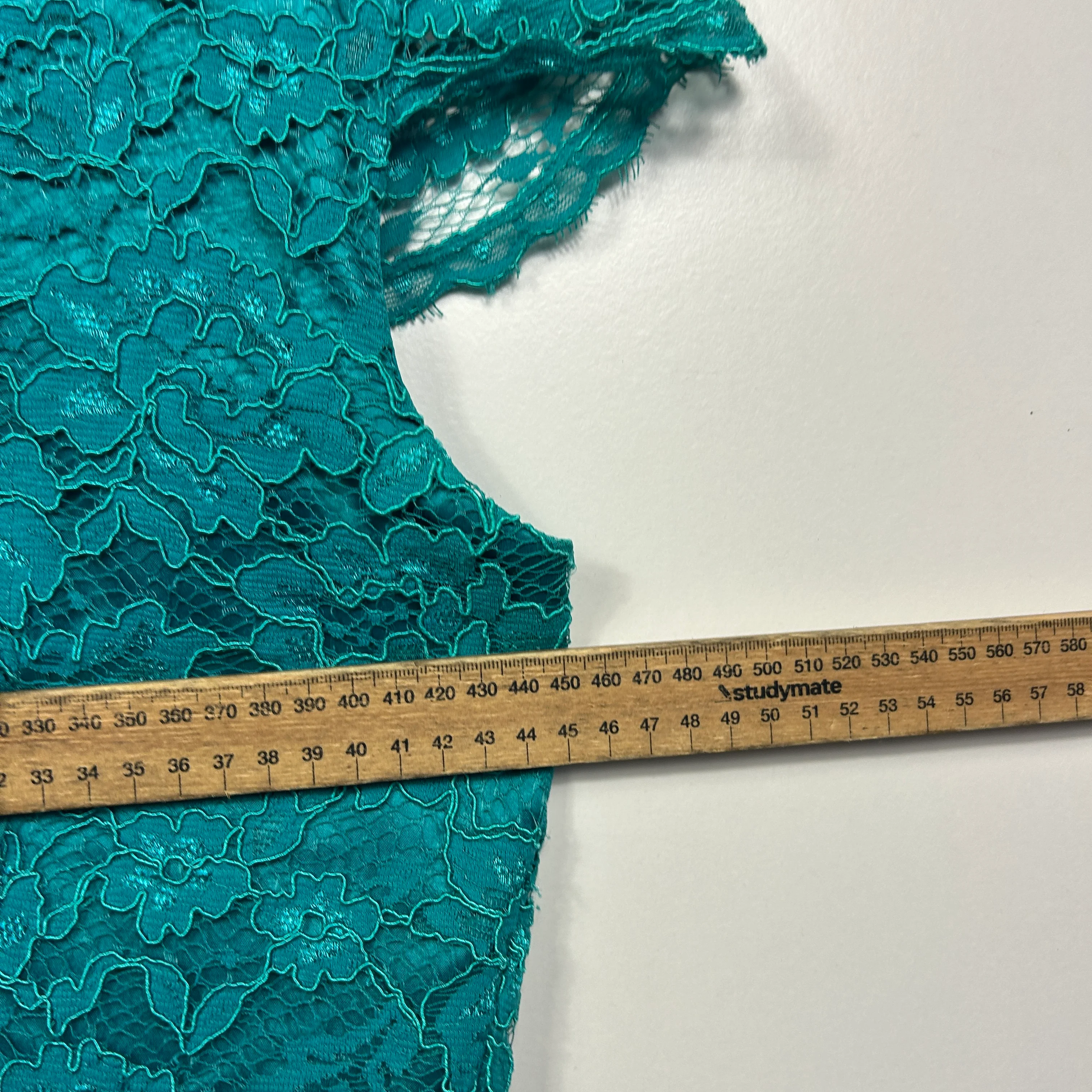Review Teal Lace Cocktail Dress - Size 16 - Image 6