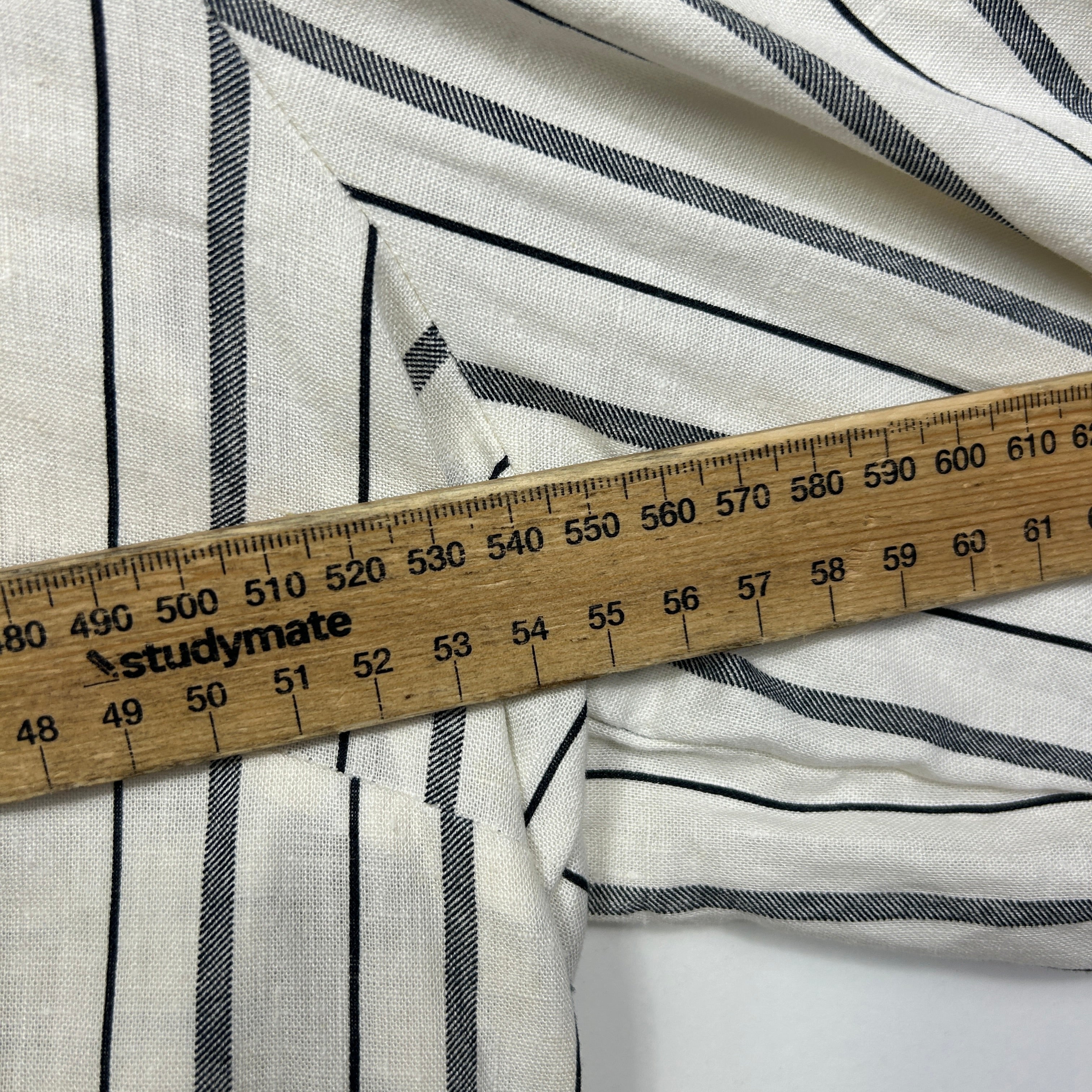 W Lane Striped Linen Cowl Neck Top - Size 14 - Image 6