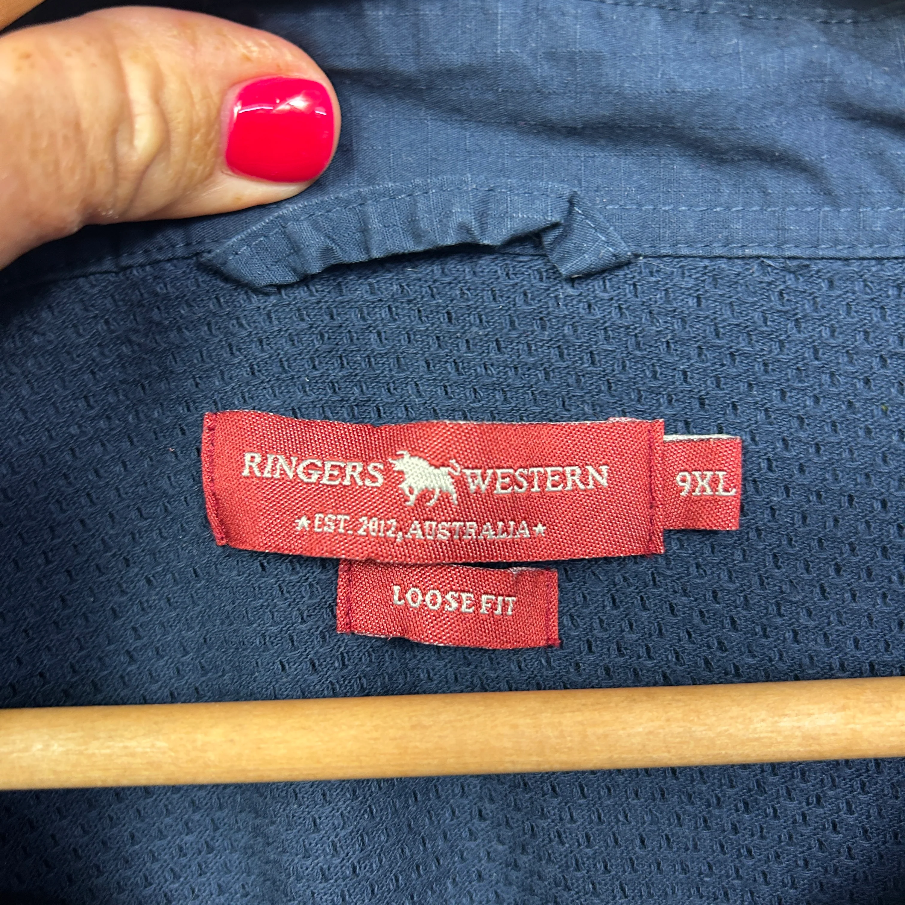 Ringers Western Navy Short Sleeve Shirt - Size 9XL - Image 3