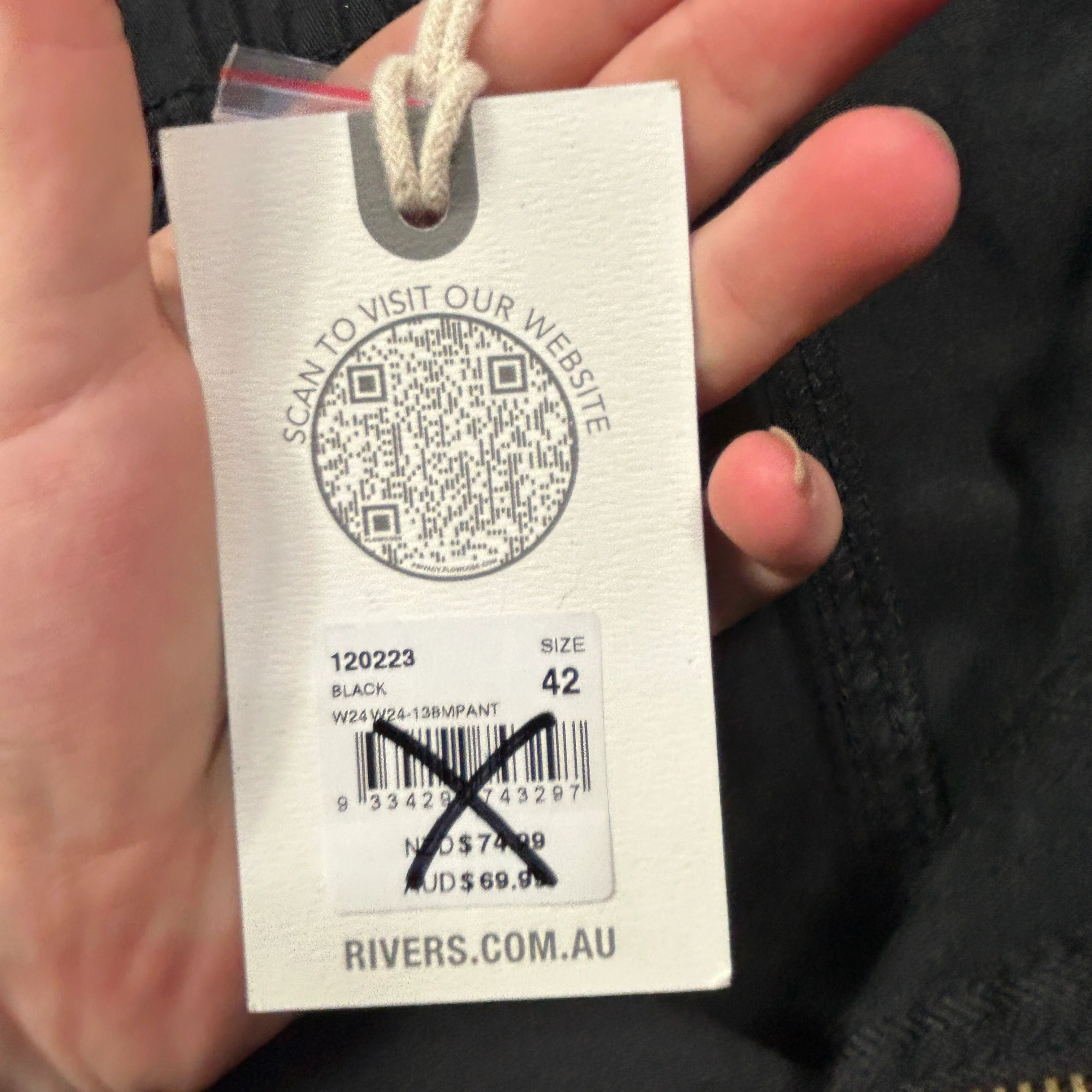 Rivers Black Pants - Size 42 - Image 3