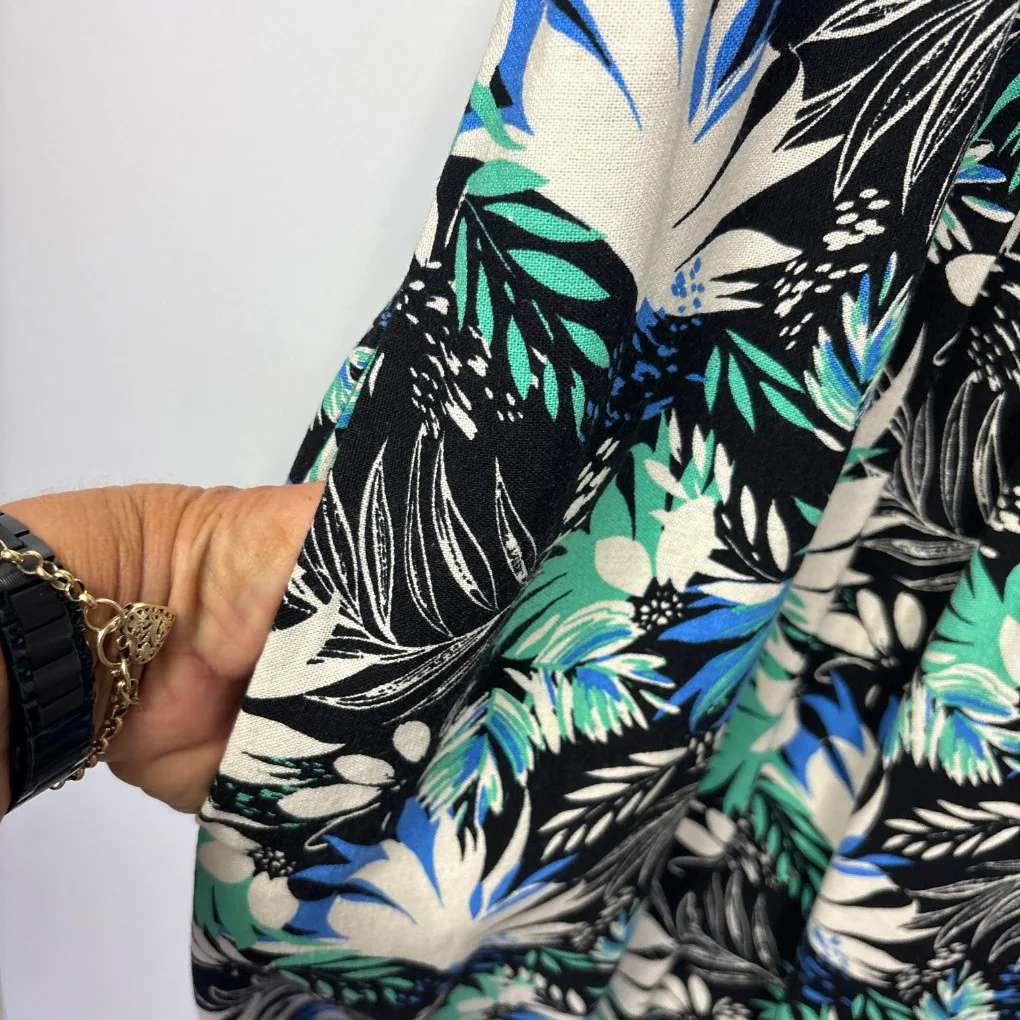 Rockmans Black Tropical Floral Print Dress - Size 20 - Image 5