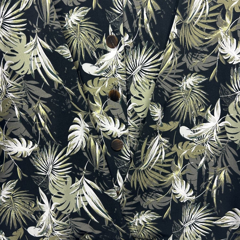 Rockmans Black Tropical Print Top - Size L - Image 5