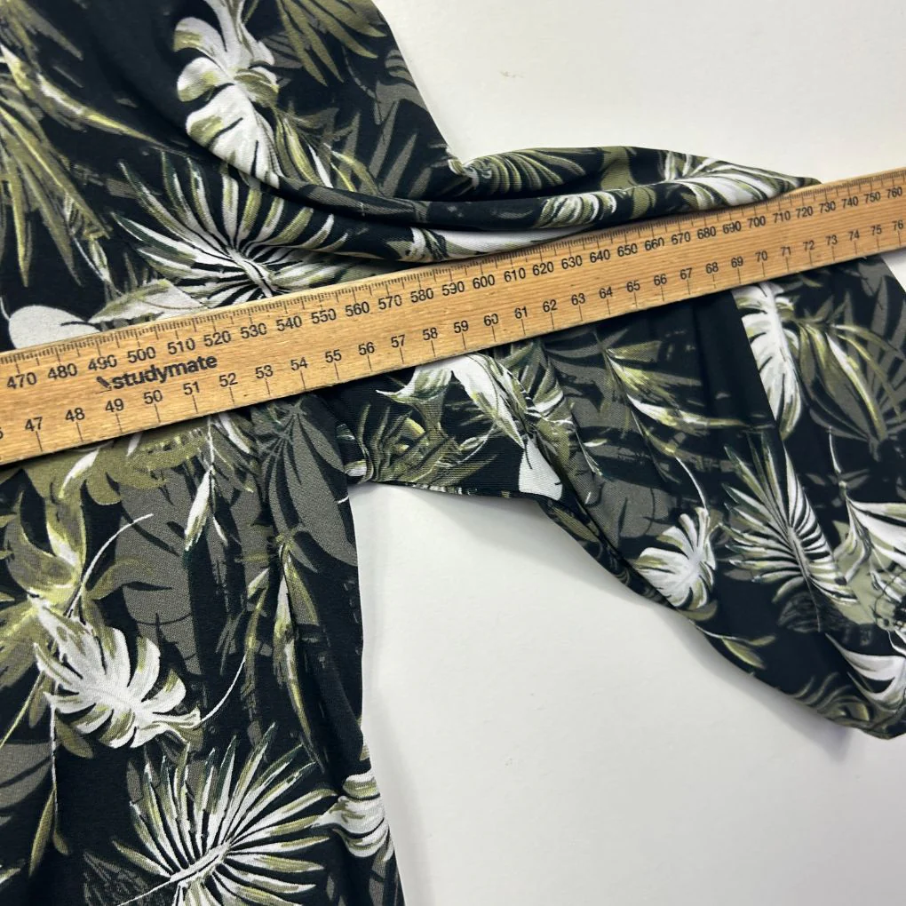 Rockmans Black Tropical Print Top - Size L - Image 6