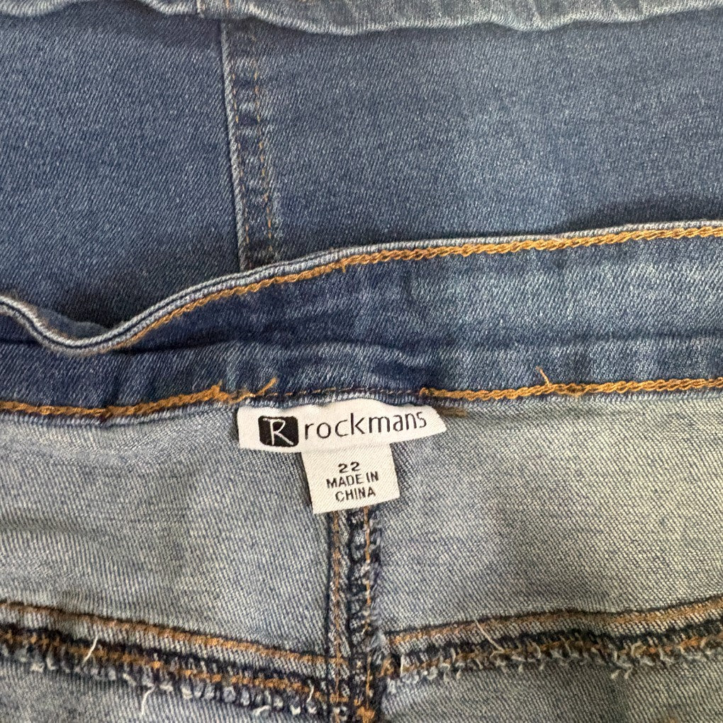 Rockmans Blue Denim Button-Front Skirt - Size 22 - Image 3