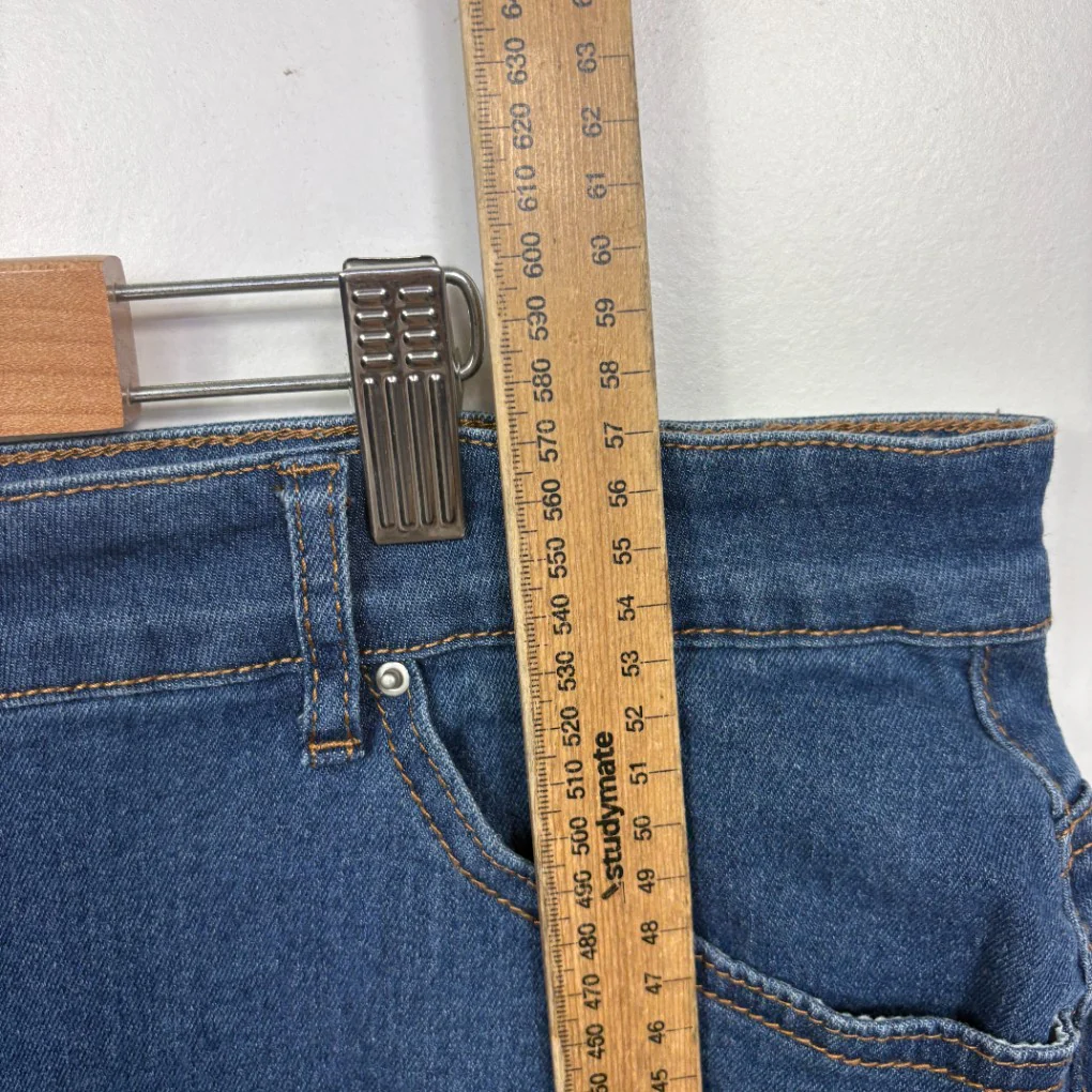 Rockmans Blue Denim Button-Front Skirt - Size 22 - Image 6
