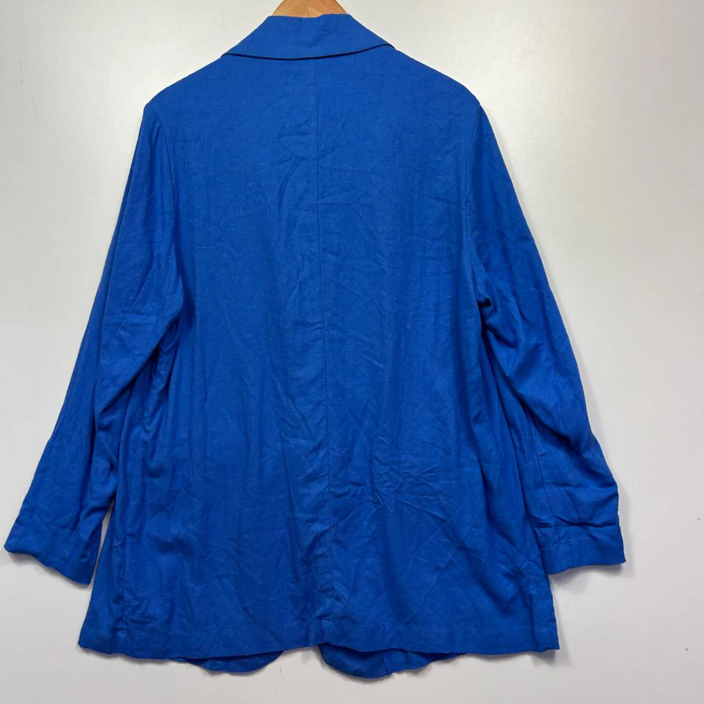 Rockmans Blue Linen Blazer - Size 16 - Image 2
