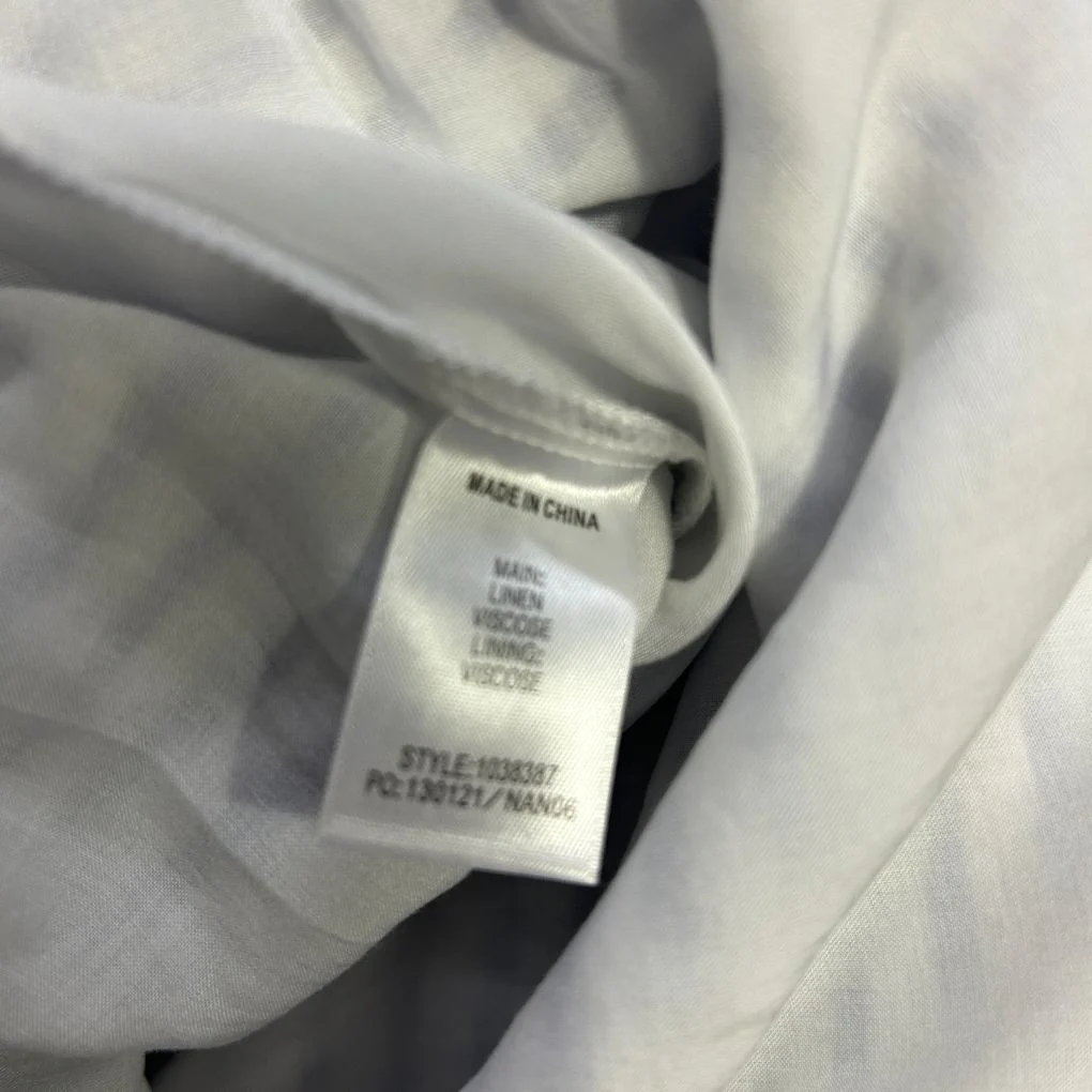 Rockmans Blue Linen Striped Off the Shoulder Dress - Size 16 - Image 4