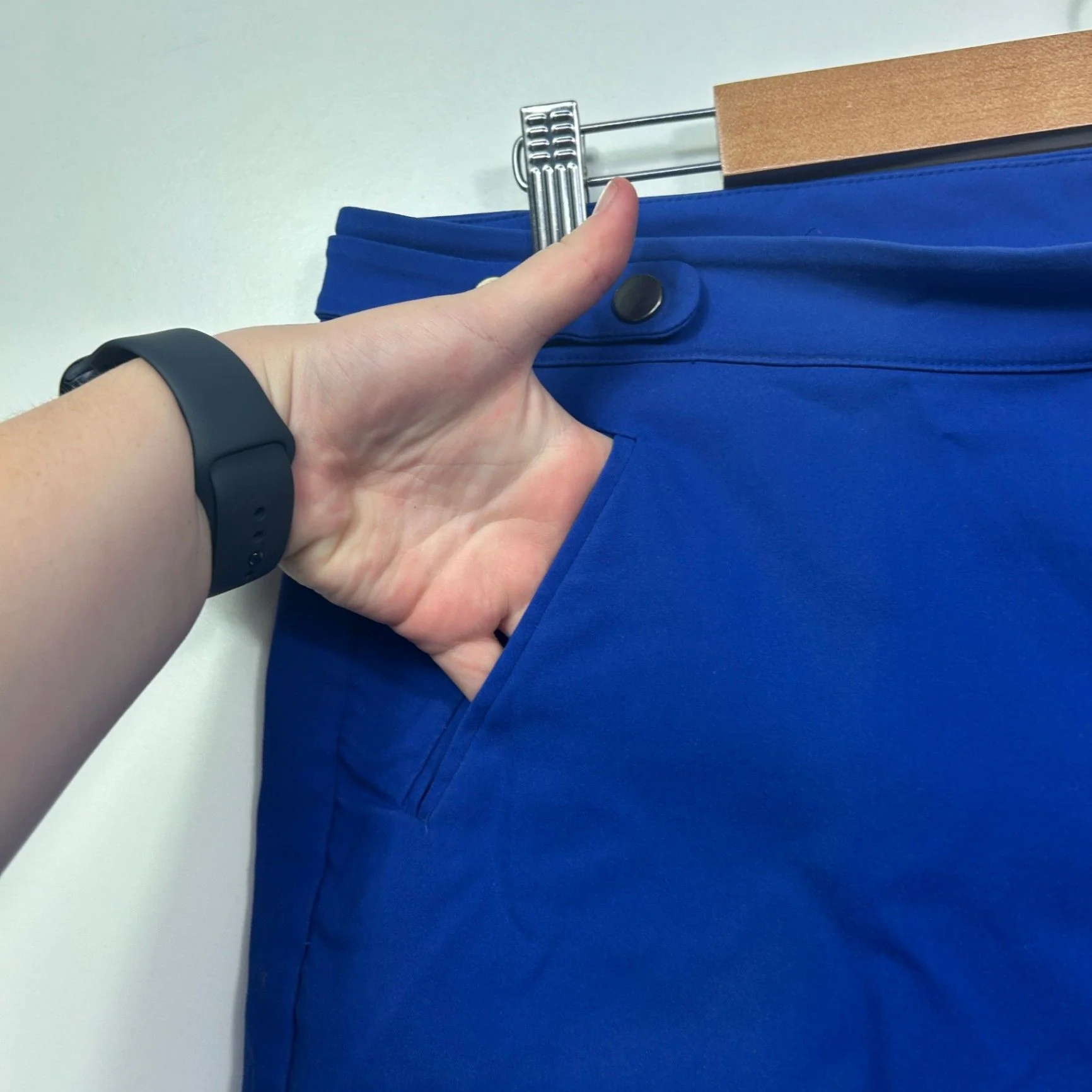 Rockmans Blue Pull On Pockets Bermuda Shorts Size 16 - Image 4