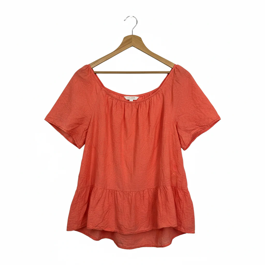 Rockmans Coral Embroidered Top - Size 18 - Image 2