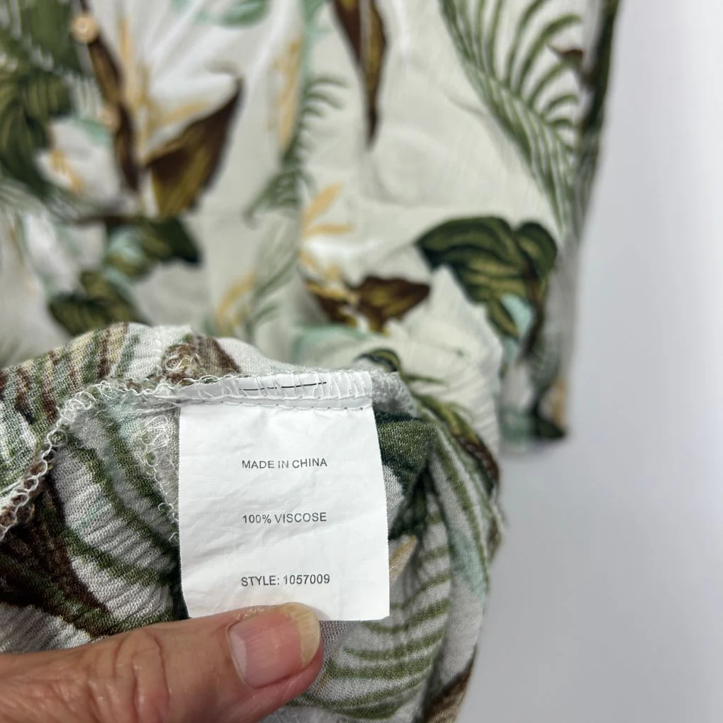 Rockmans Cream Tropical Print Top - Size 20 - Image 4