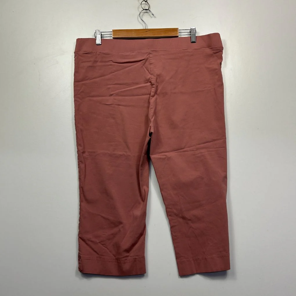 Rockmans Dusty Pink Cropped Pants - Size 18 - Image 4