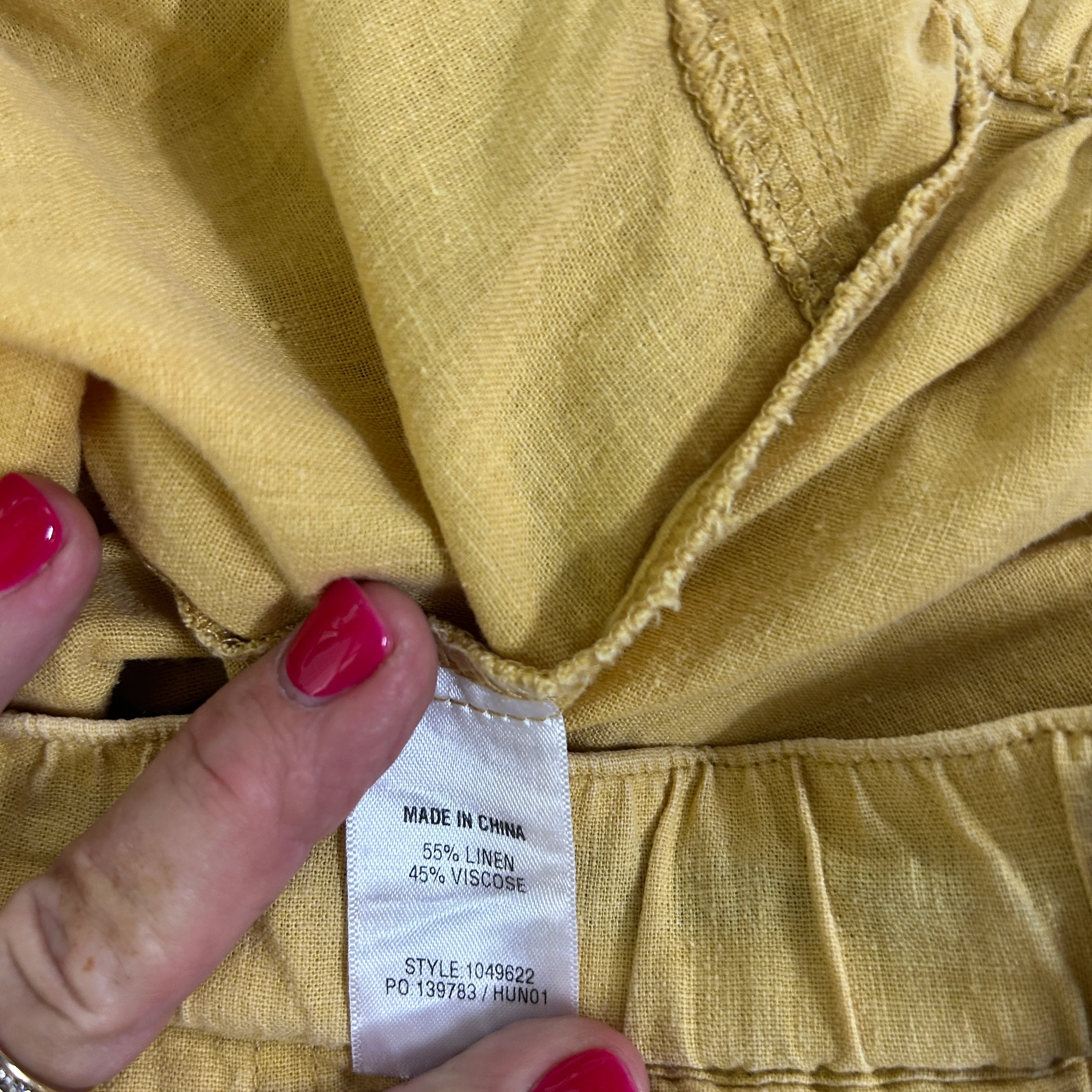 Rockmans Mustard Linen Blend Drawstring Skirt - Size 18 - Image 4