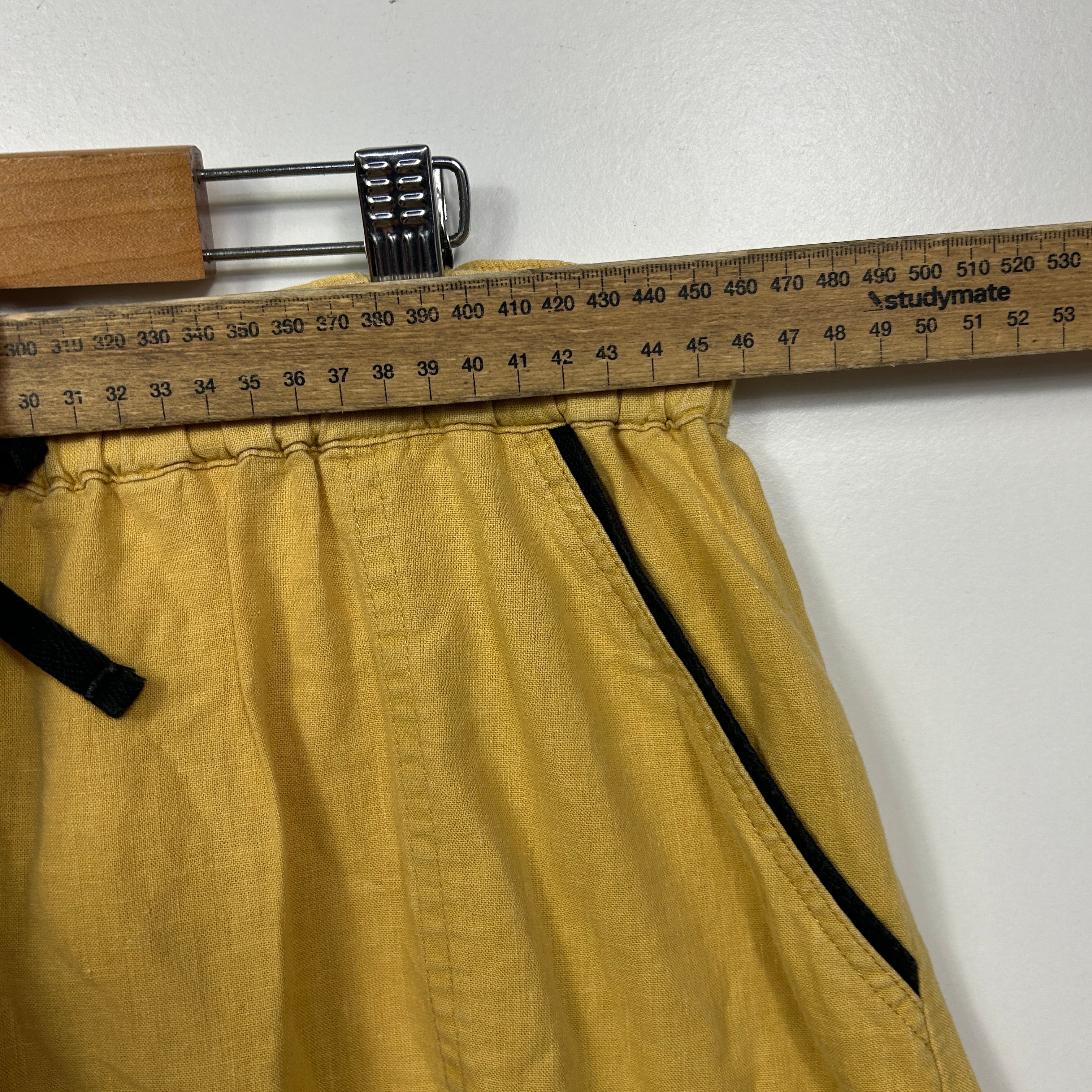 Rockmans Mustard Linen Blend Drawstring Skirt - Size 18 - Image 6