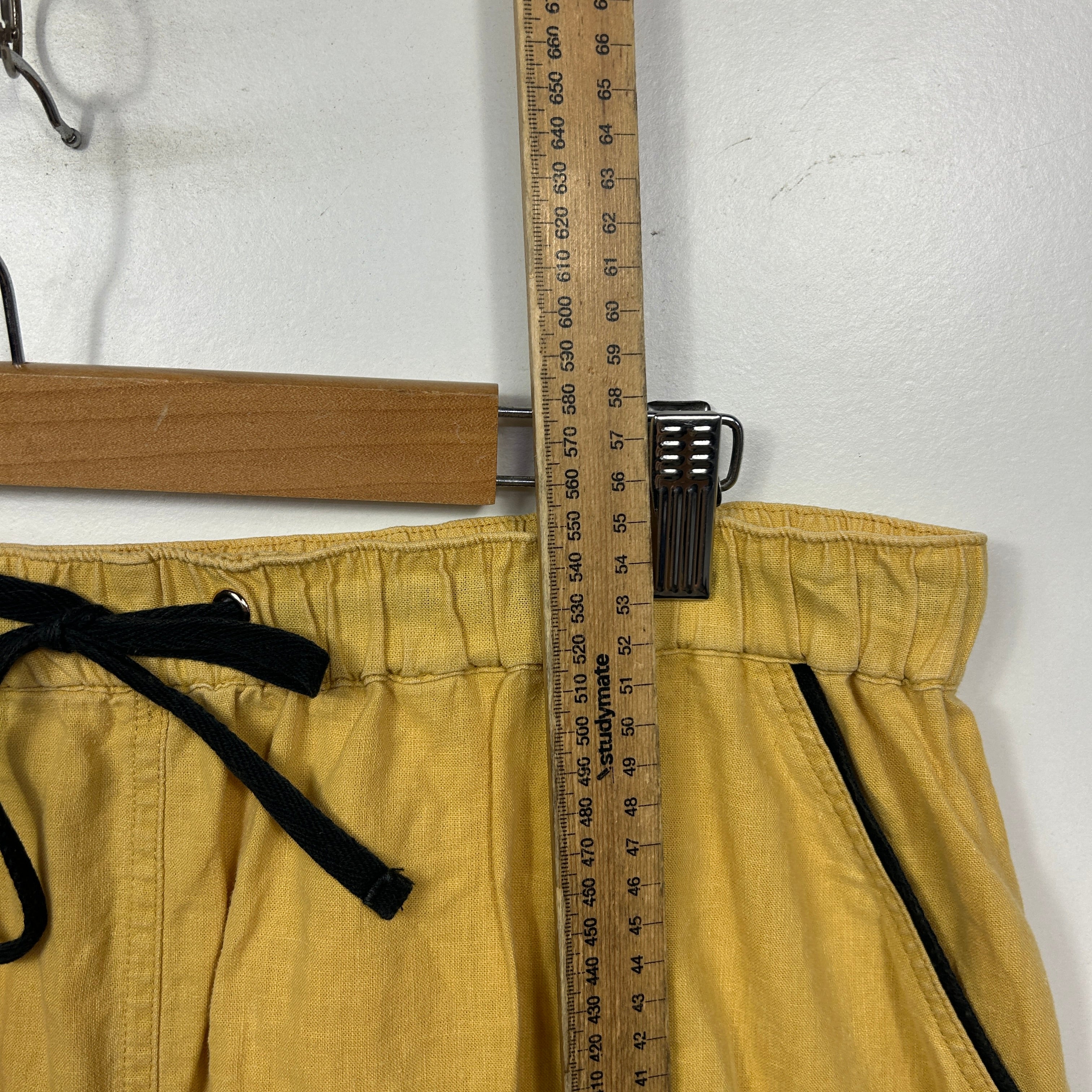 Rockmans Mustard Linen Blend Drawstring Skirt - Size 18 - Image 7