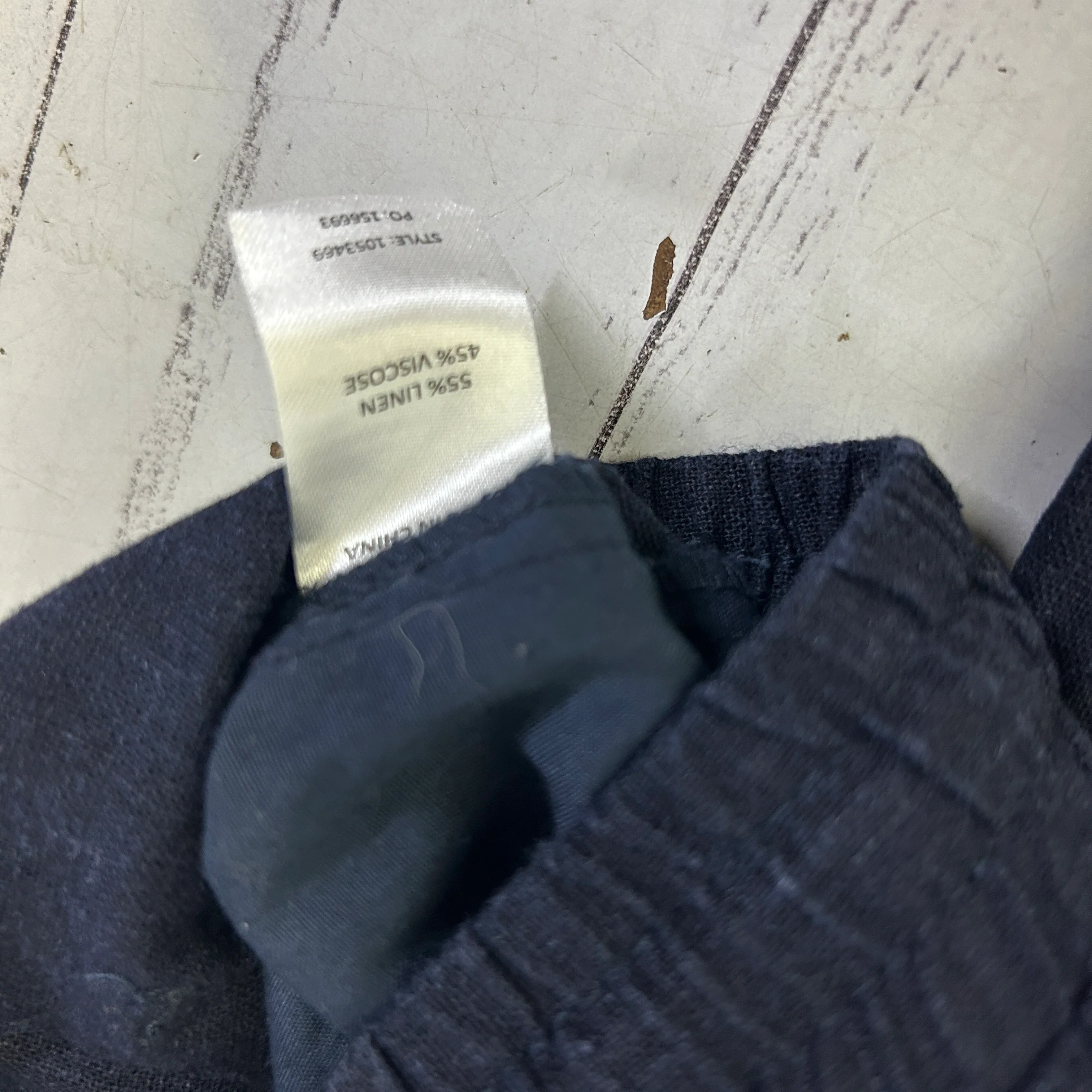 Rockmans Navy Blue Linen Cropped Pants - Size 16 - Image 2