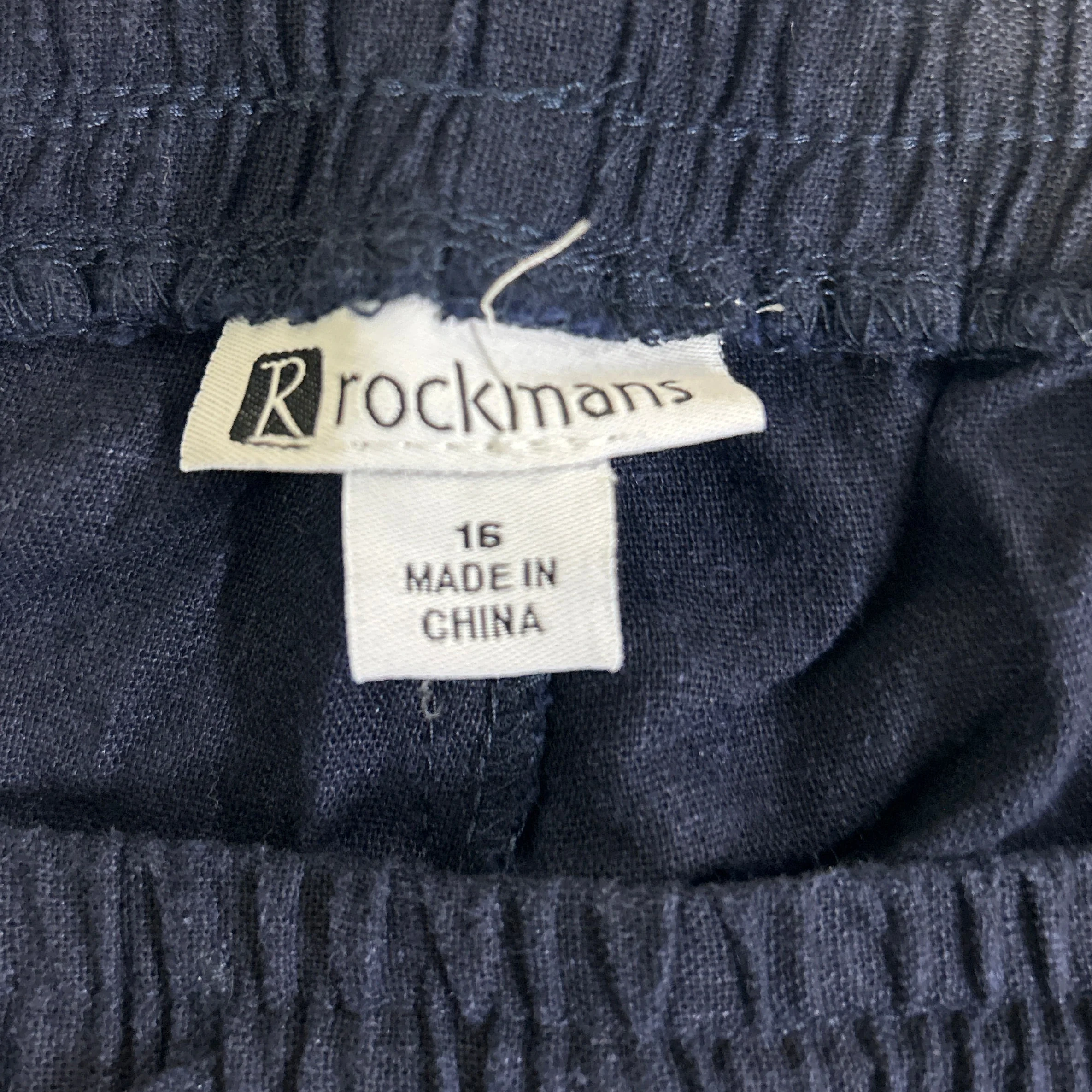 Rockmans Navy Blue Linen Cropped Pants - Size 16 - Image 4