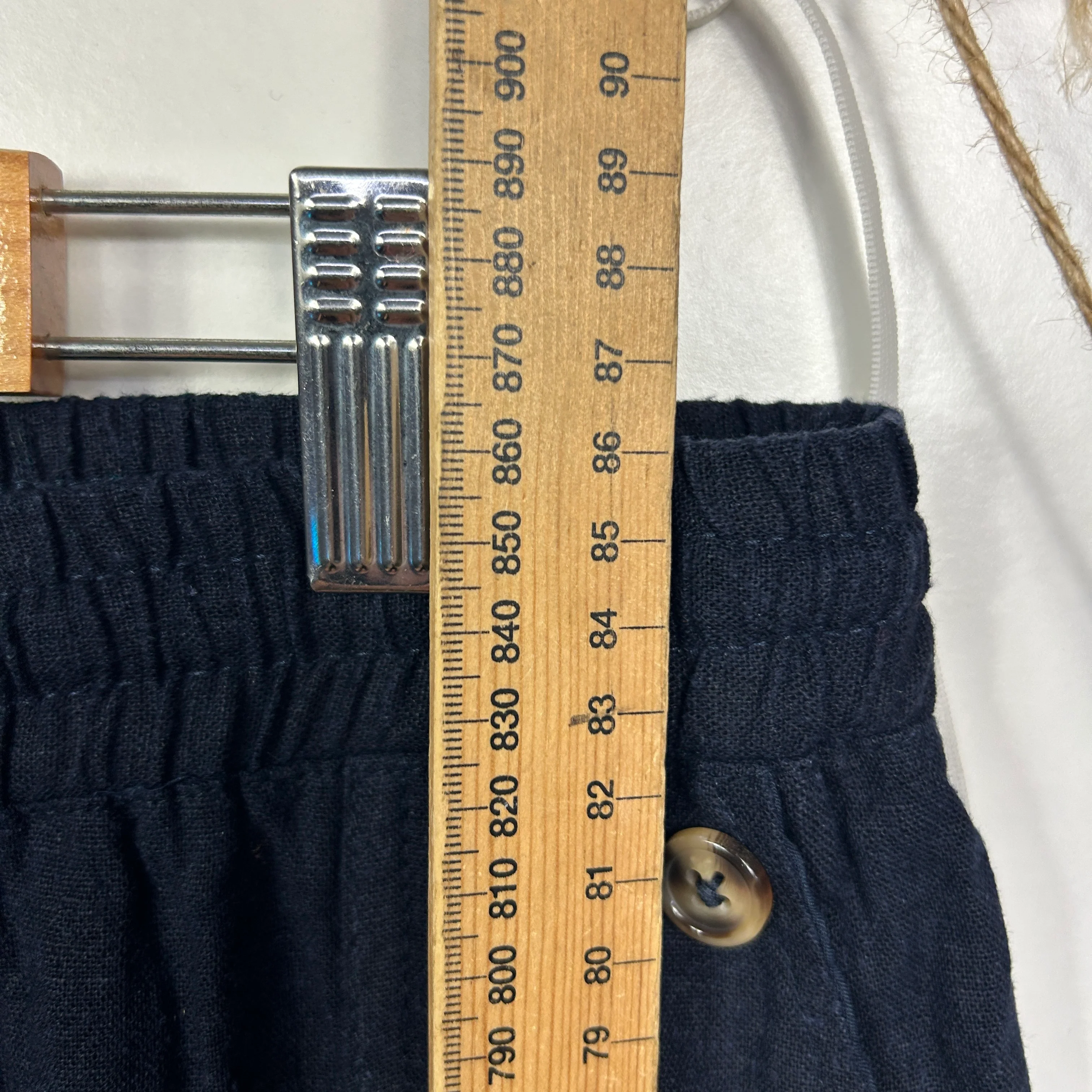 Rockmans Navy Blue Linen Cropped Pants - Size 16 - Image 6