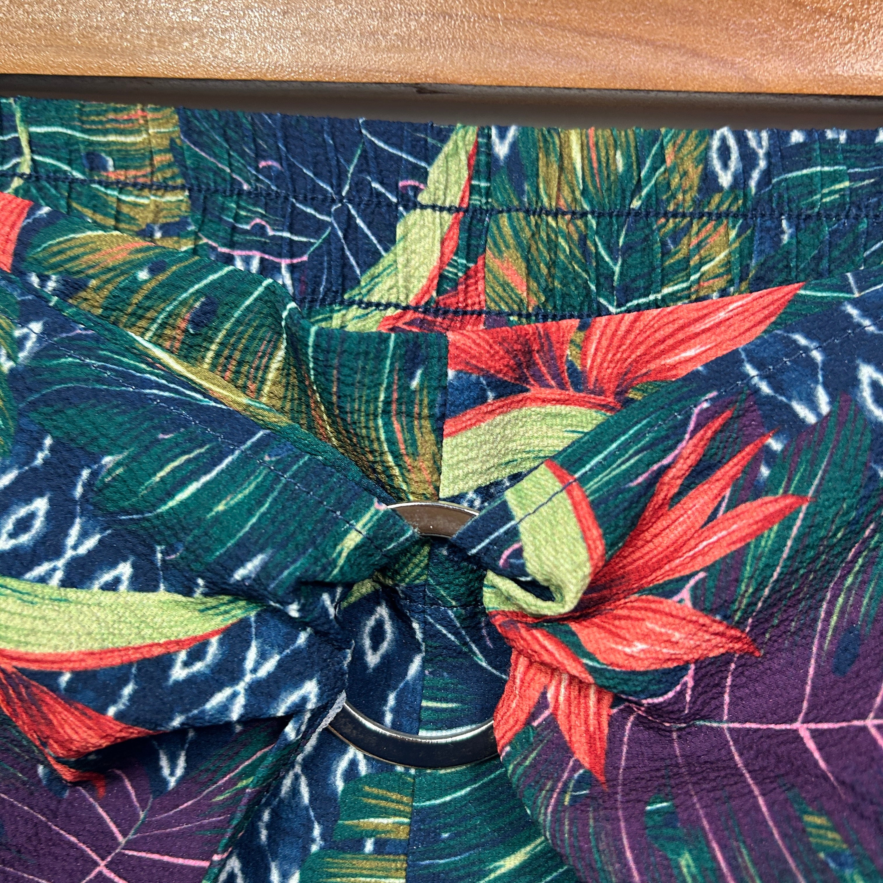 Rockmans Navy Blue Tropical Floral Print Culottes - Size 18 - Image 6