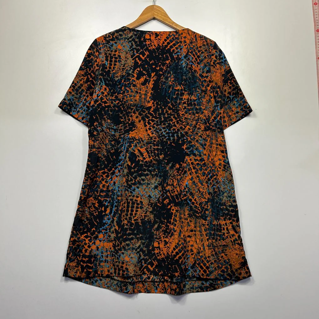 Rockmans Orange Print Top - Size 18 - Image 3
