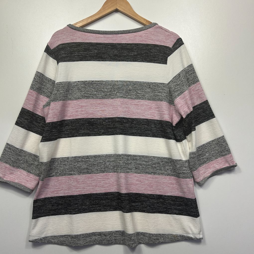 Rockmans Pink Striped Top - Size XL - Image 4