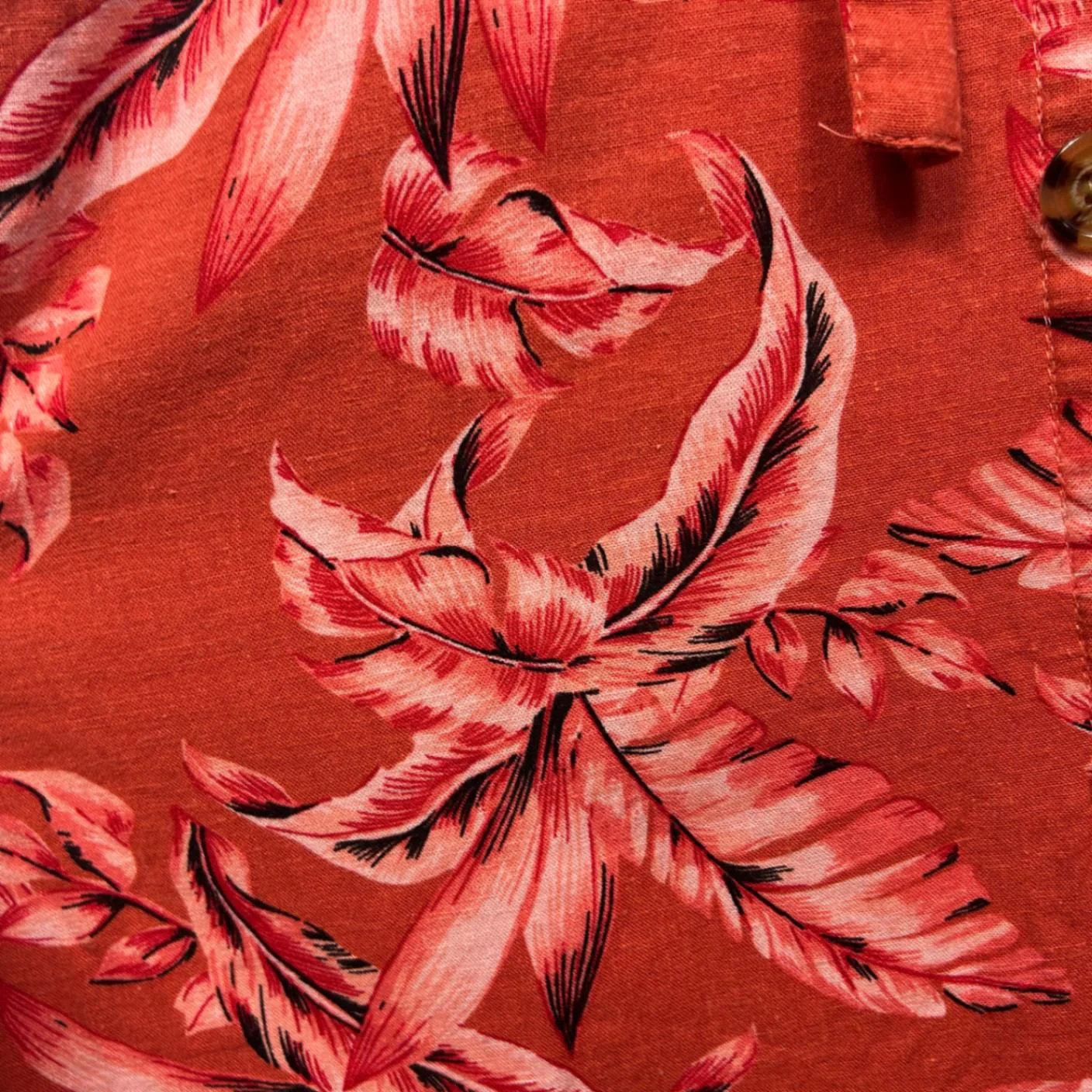 Rockmans Orange Linen Blend Sleeveless Floral Button Up Midi Dress w/ Pockets -  Size 14 - Image 3