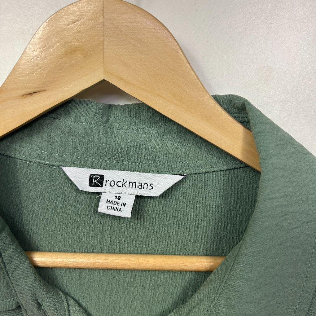 Rockmans Sage Green Shacket - Size 18 - Image 2