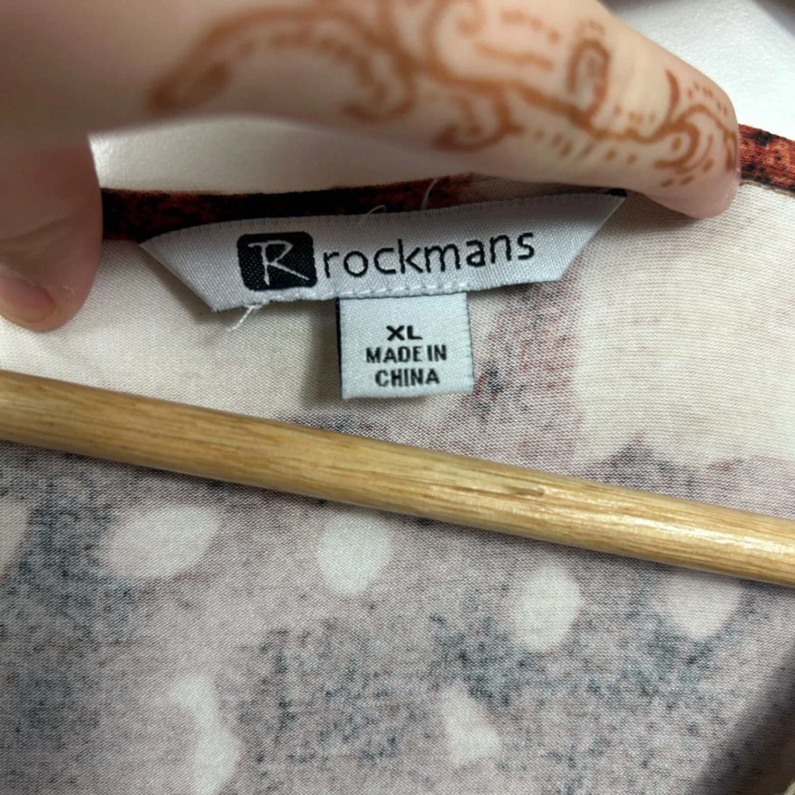 Rockmans Top Size XL 16 3/4 Sleeve Front Tie - Image 4