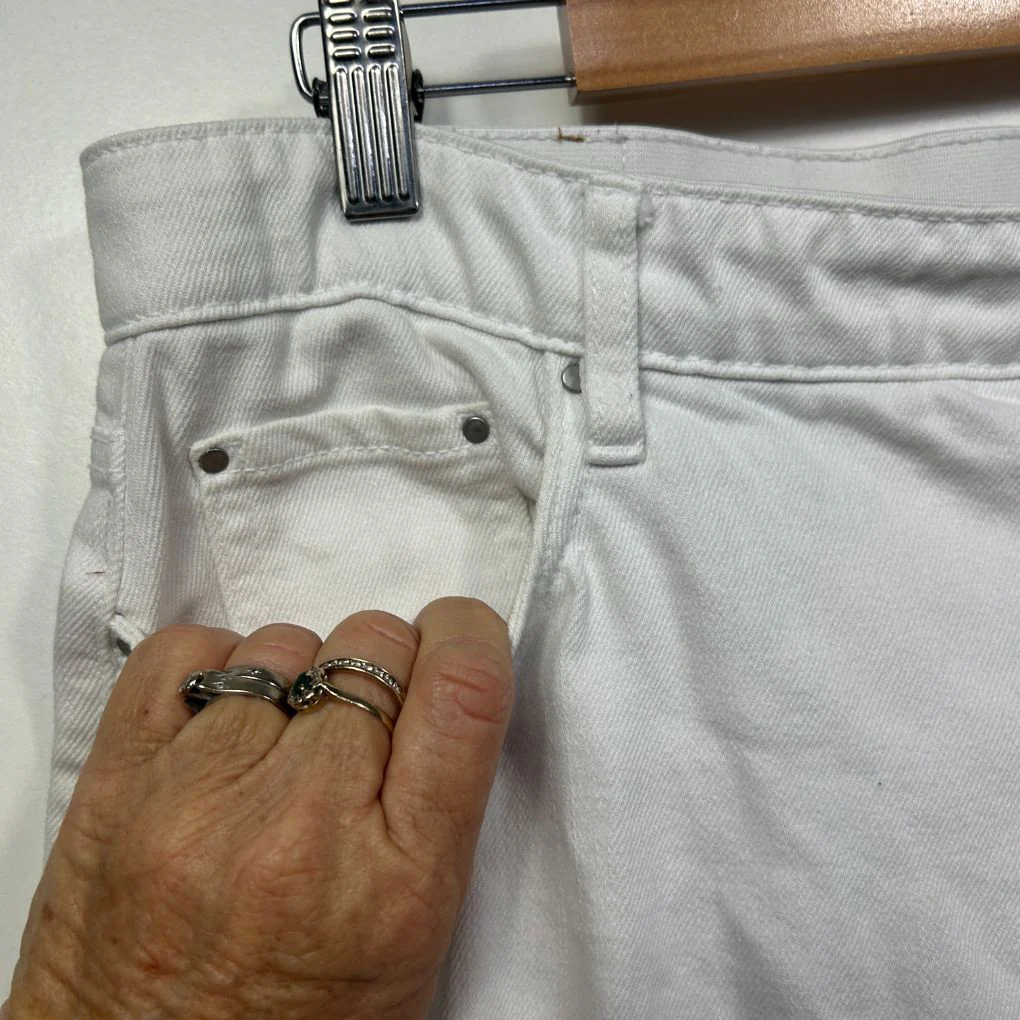 Rockmans White Cotton Jeans - Size 16 - Image 2