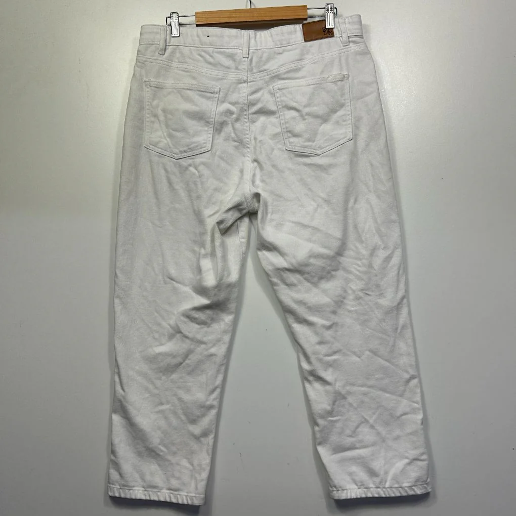 Rockmans White Cotton Jeans - Size 16 - Image 5